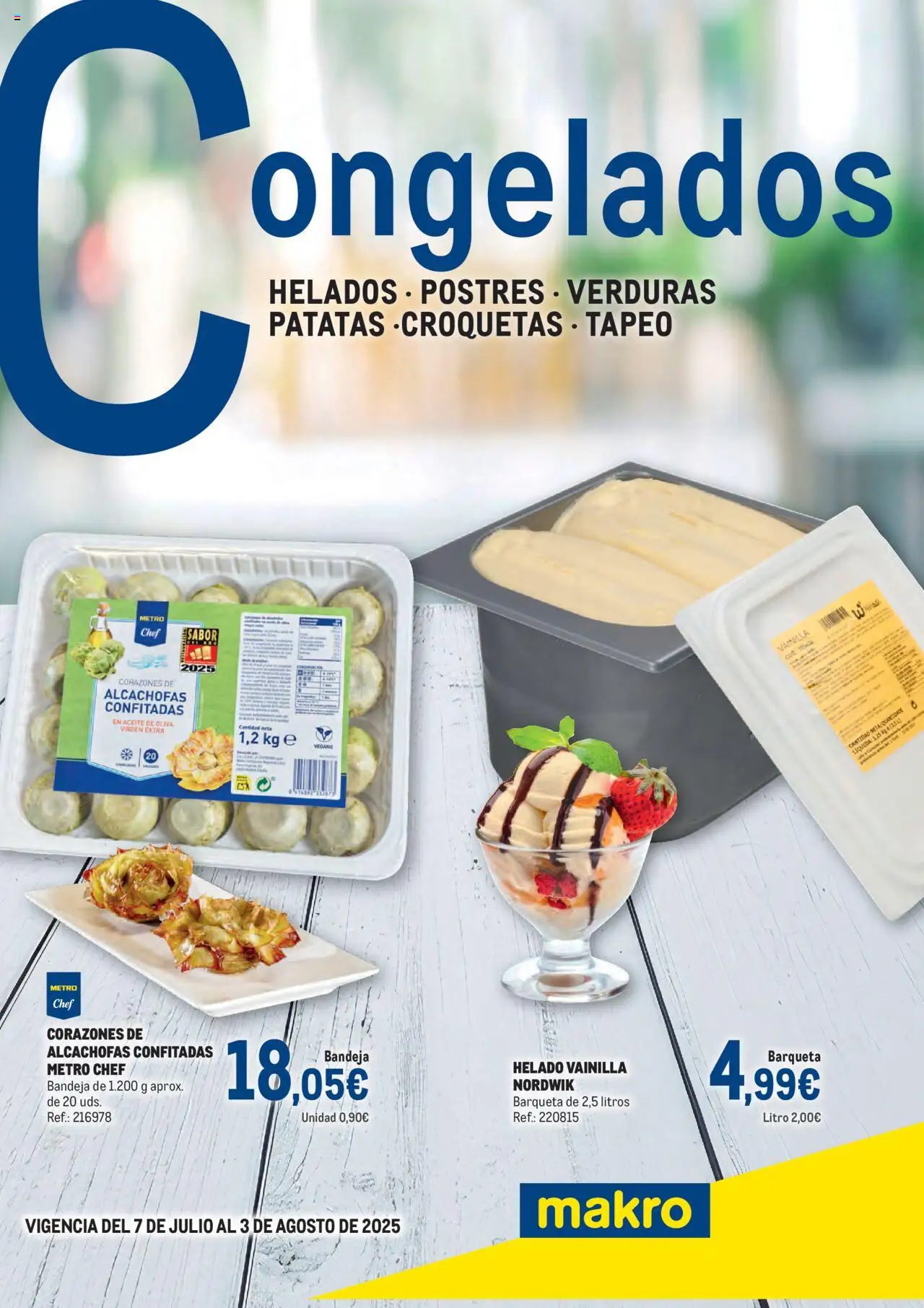 Makro - Congelados Sur 2 │ válido desde el 07.07.2025 | Página: 1 | Productos: Aceite, Helado, Aceite de oliva virgen extra, Bandeja
