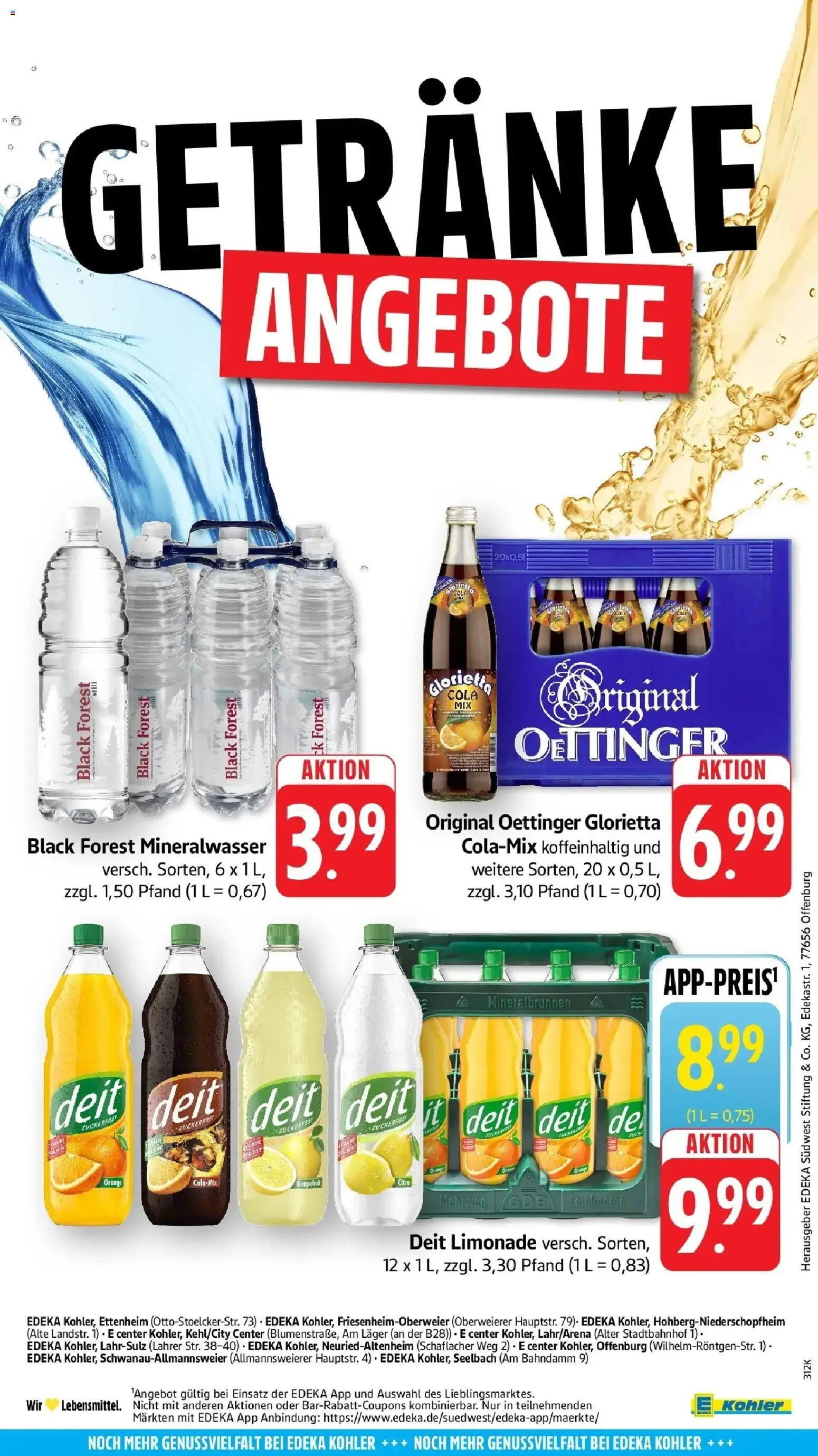 Angebote – gültig ab 16.03.2026 | Seite: 61 | Produkte: Cola, Limonade, Oettinger, Mineralwasser