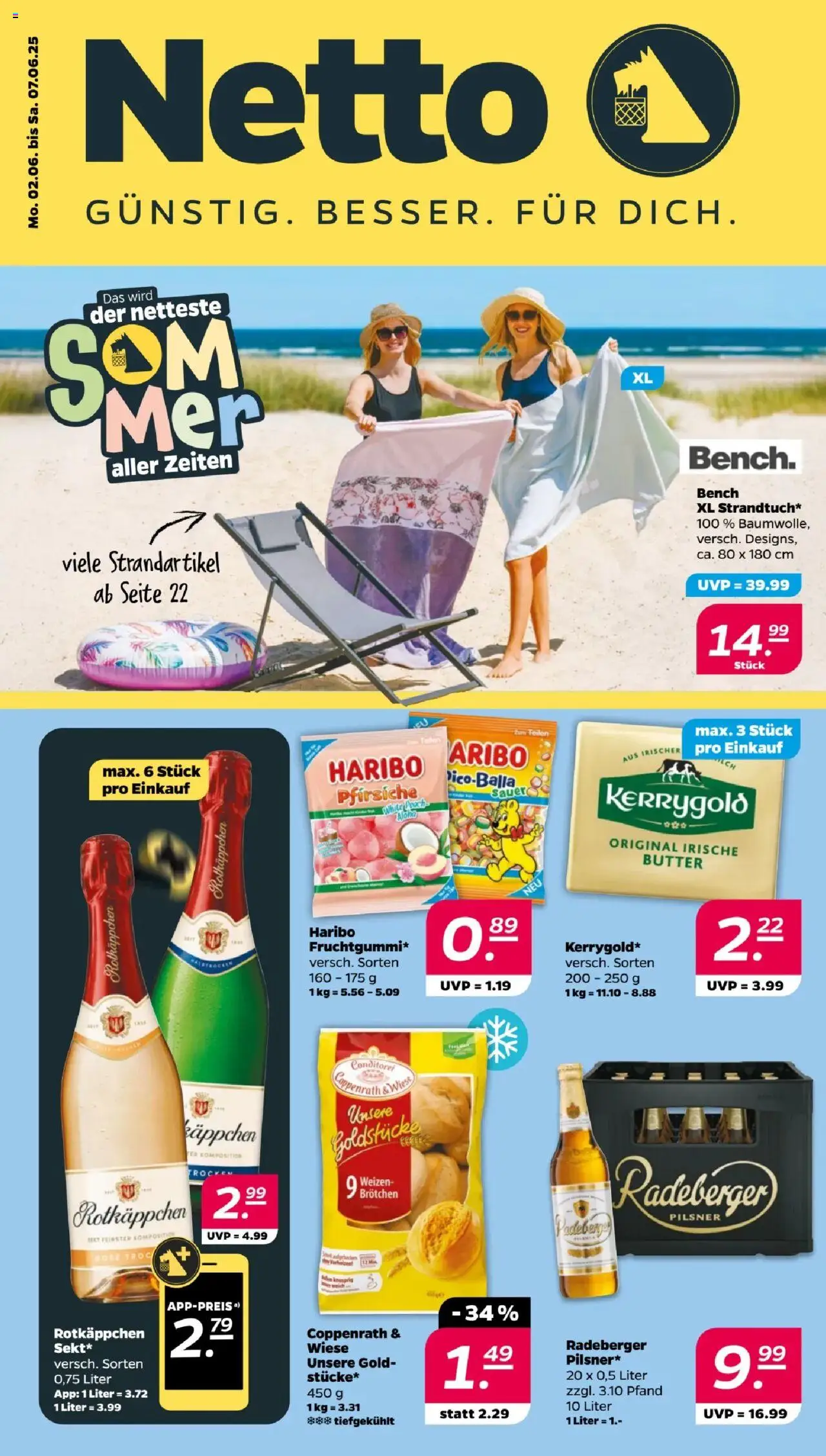 Netto Prospekt 	 - gültig ab dem 02.06.2025 | Seite: 1 | Produkte: Haribo, Butter, Rotkäppchen