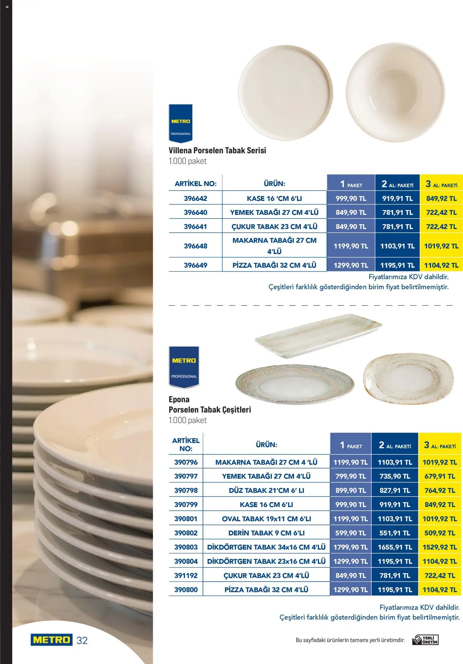 Metro - Şehir Otelleri - 15.04.2026 tarihinden itibaren geçerlidir | Sayfa: 32 | Ürünler: Kaşe, Pizza, Makarna