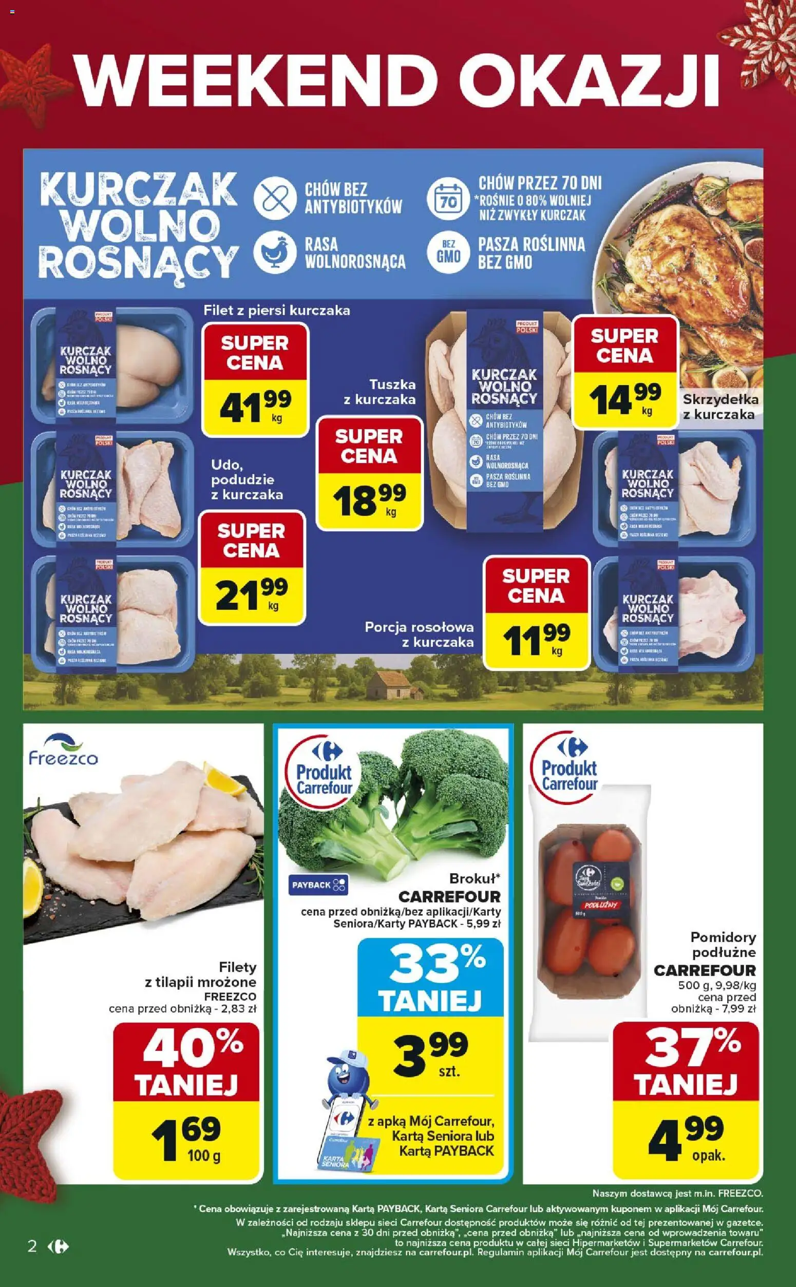 Carrefour Gazetka - Weekend okazji już od czwartku od 04.12.2025 | Strona: 2 | Produkty: Karta, Kurczak, Piersi, Filet z piersi kurczaka