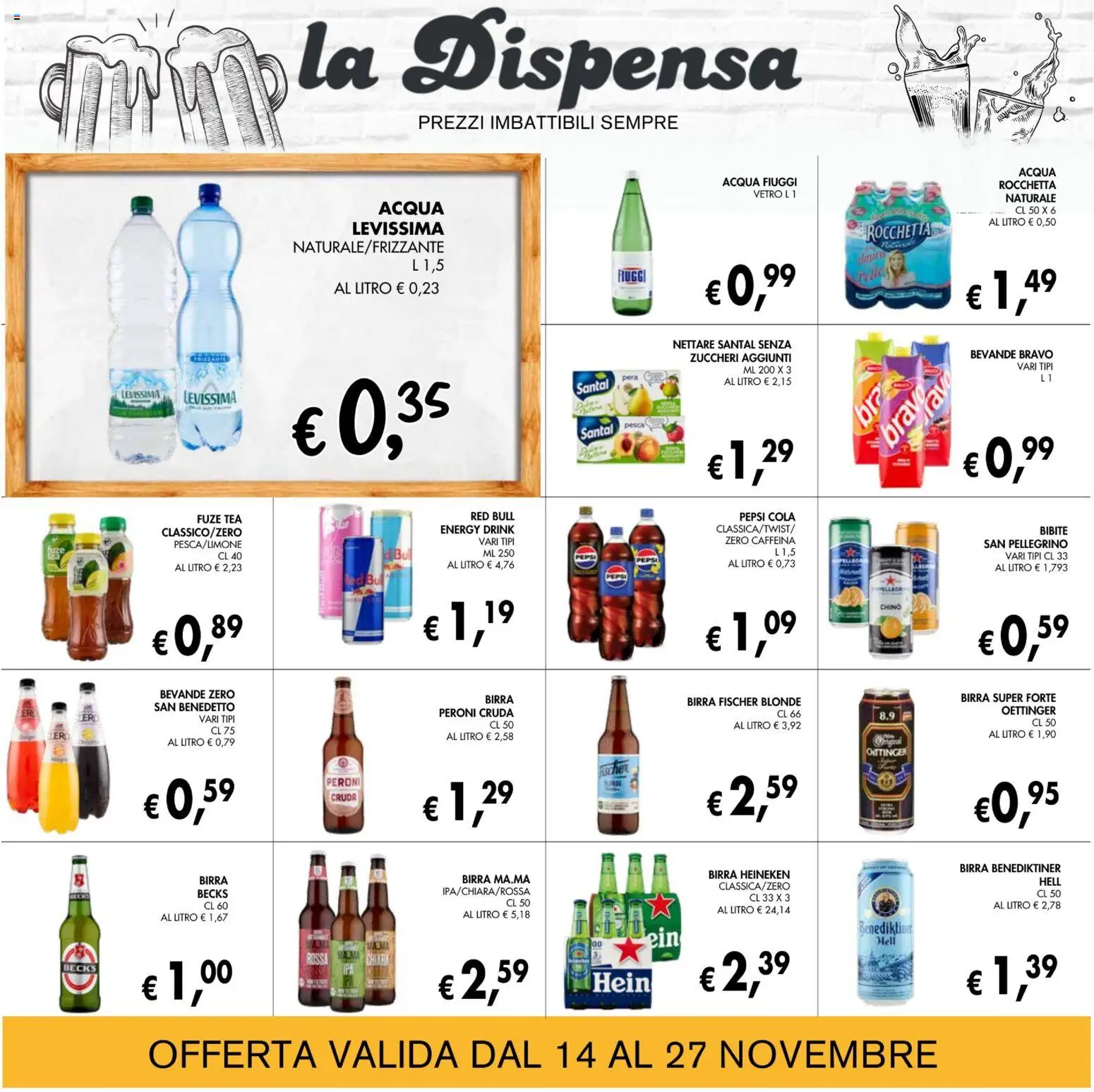 Volantino Coal del 14.11.2025 | Pagina: 19 | Prodotti: Acqua, Pesca, Red Bull, Pepsi