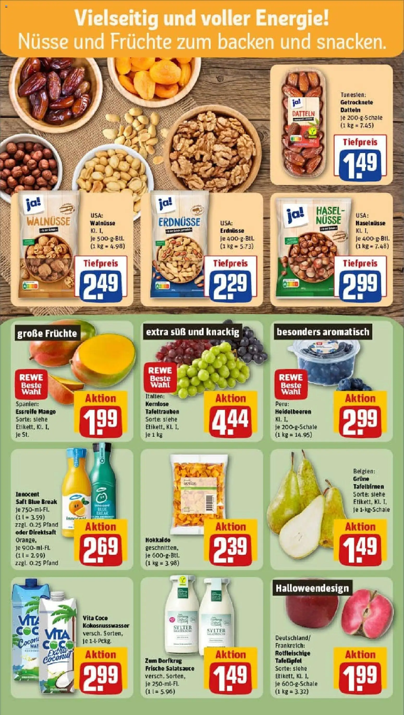 Rewe prospekt Herbrechtingen	 – gültig ab 26.10.2025 | Seite: 8 | Produkte: Dressing, Heidelbeeren, Saft, Nüsse