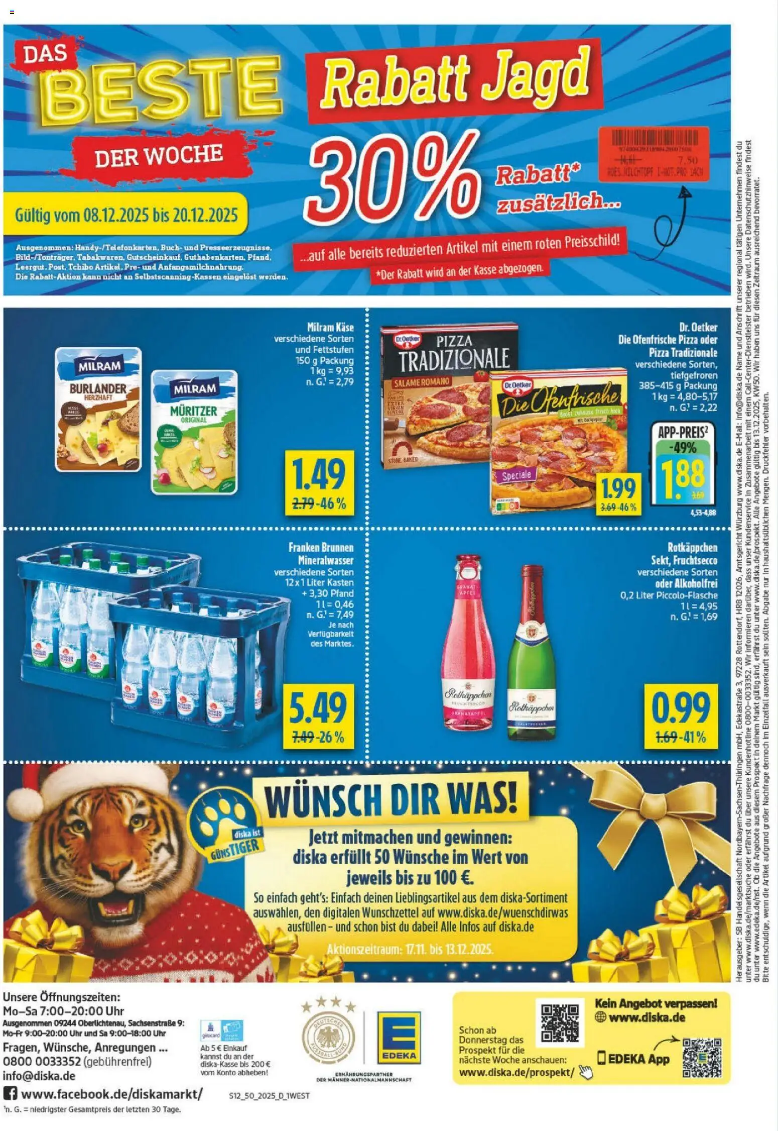Diska - Diska Angebote Bayern KW50 – gültig ab 08.12.2025 | Seite: 12 | Produkte: Ofenfrische, Milram, Pizza, Uhr