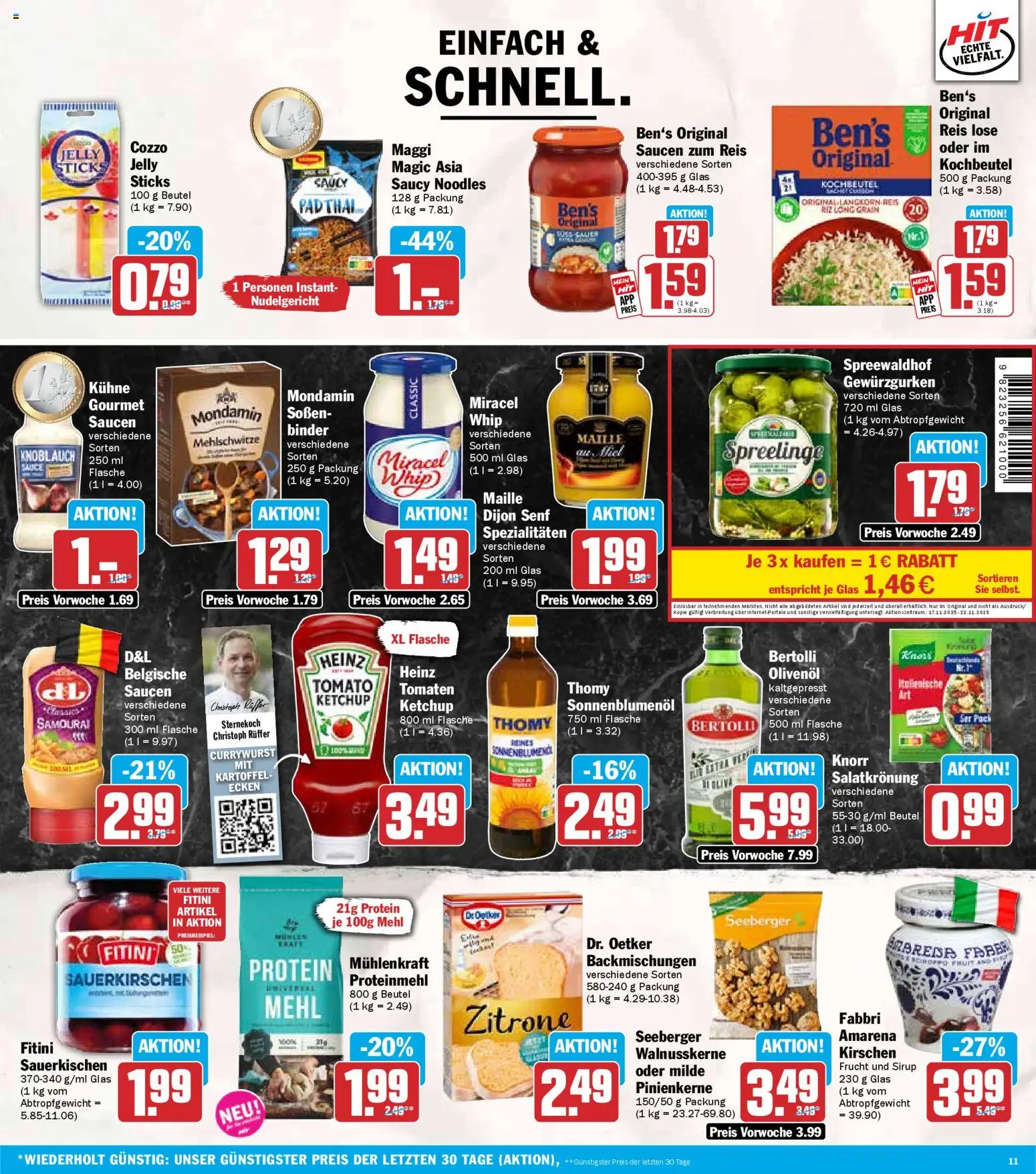 HIT - Berlin – gültig ab 17.11.2025 | Seite: 11 | Produkte: Mehl, Maggi, Tomaten, Reis