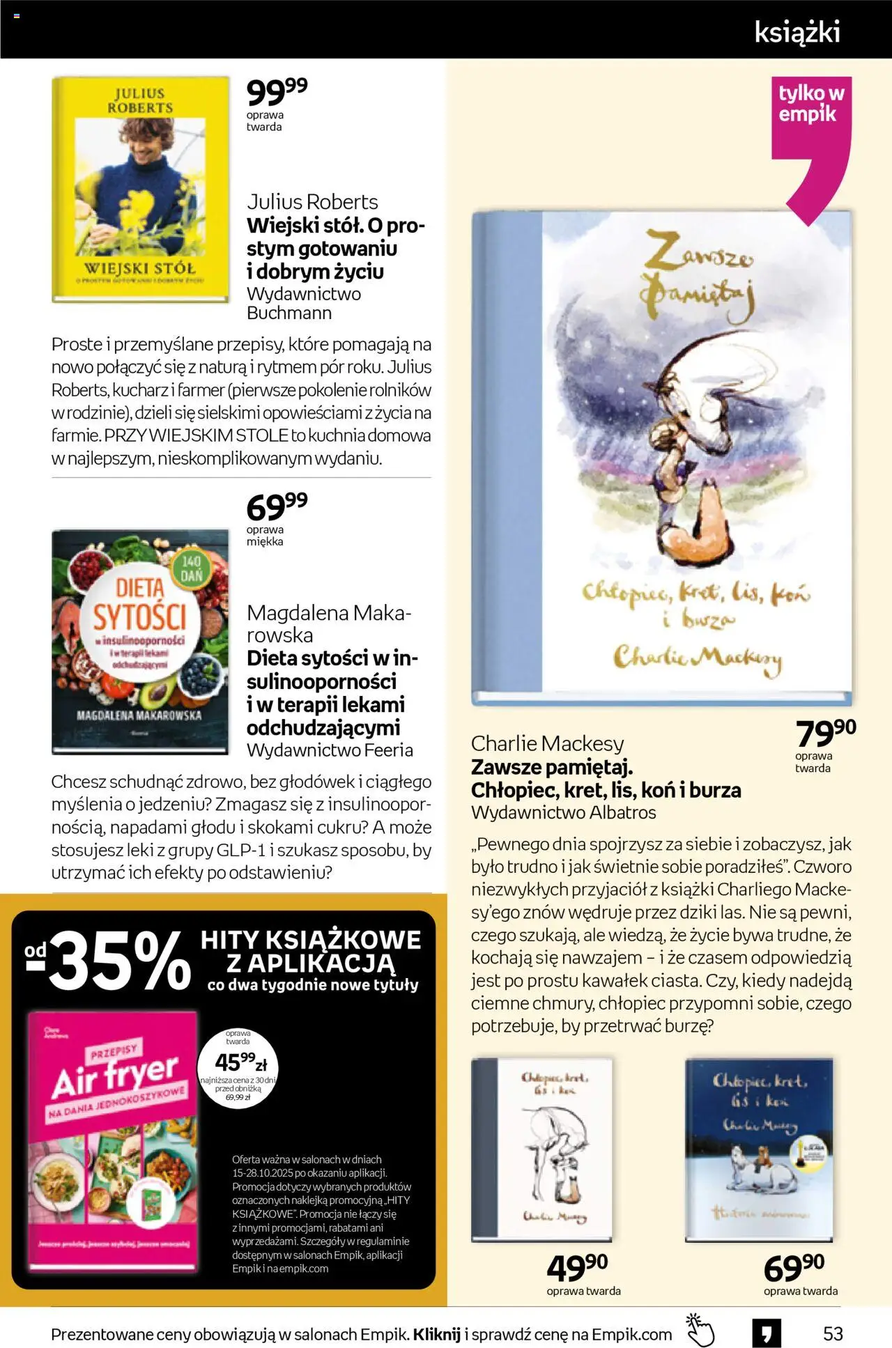 Empik promocje - Tom kultury Książki od 15.10.2025 | Strona: 53 | Produkty: Por, Stół, Książki