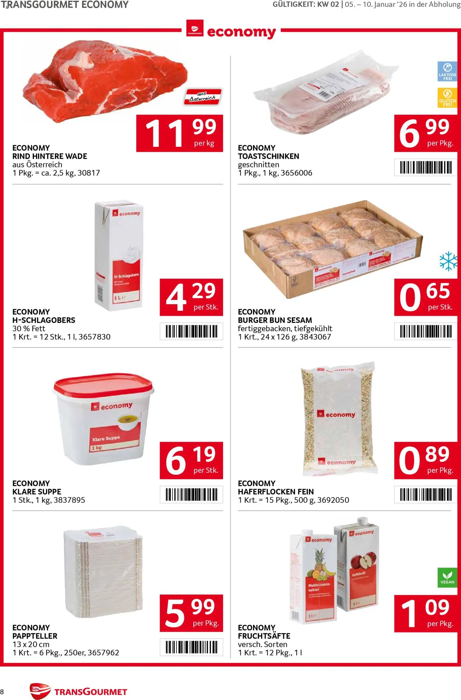 Transgourmet Flugblatt gültig ab 05.01.2026 | Seite: 8 | Produkte: Planche de surf, Papier blanc