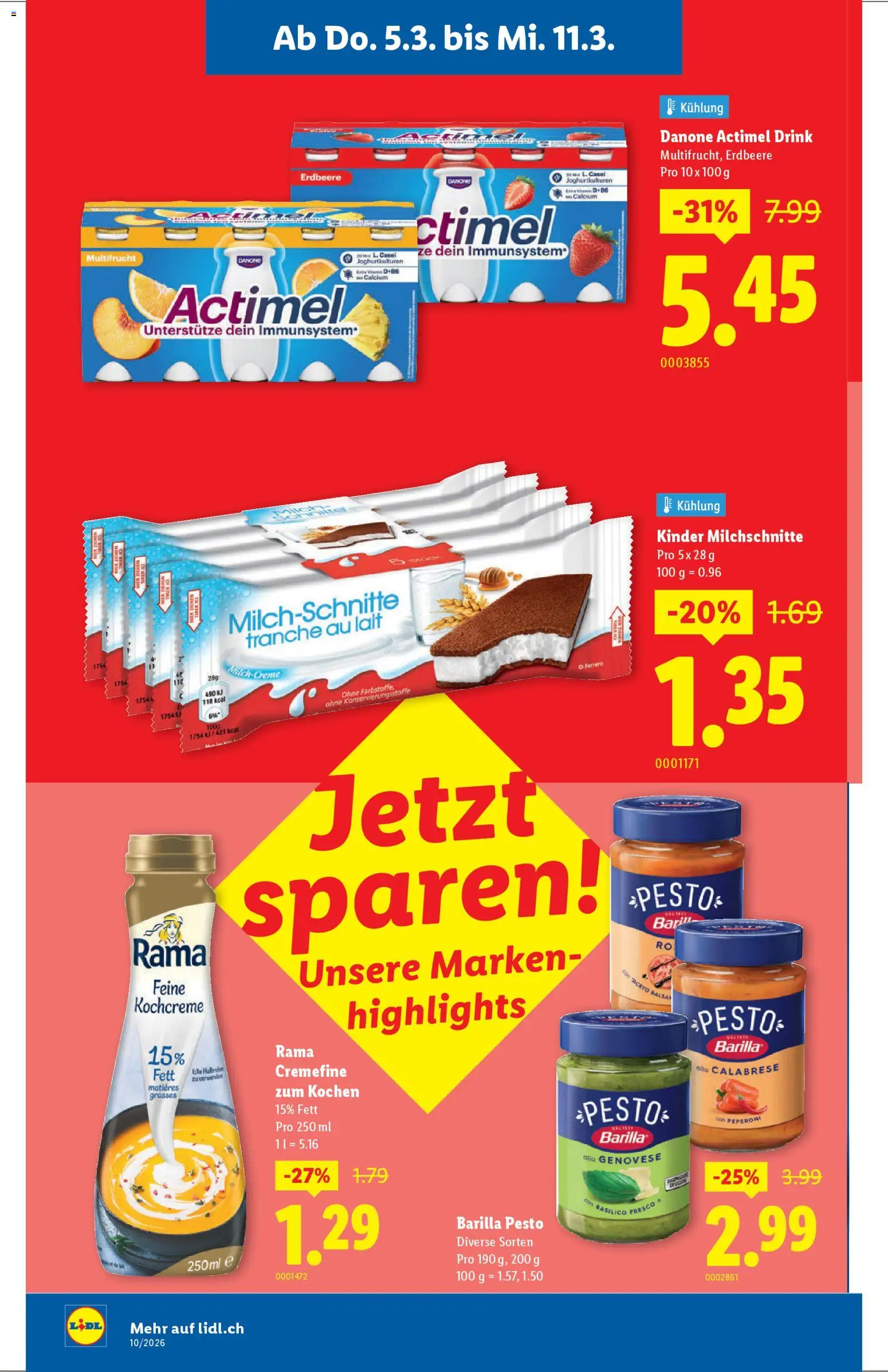 Lidl Aktionen Neueröffnung Olten – gültig ab 05.03.2026 | Seite: 2 | Produkte: Actimel, Barilla