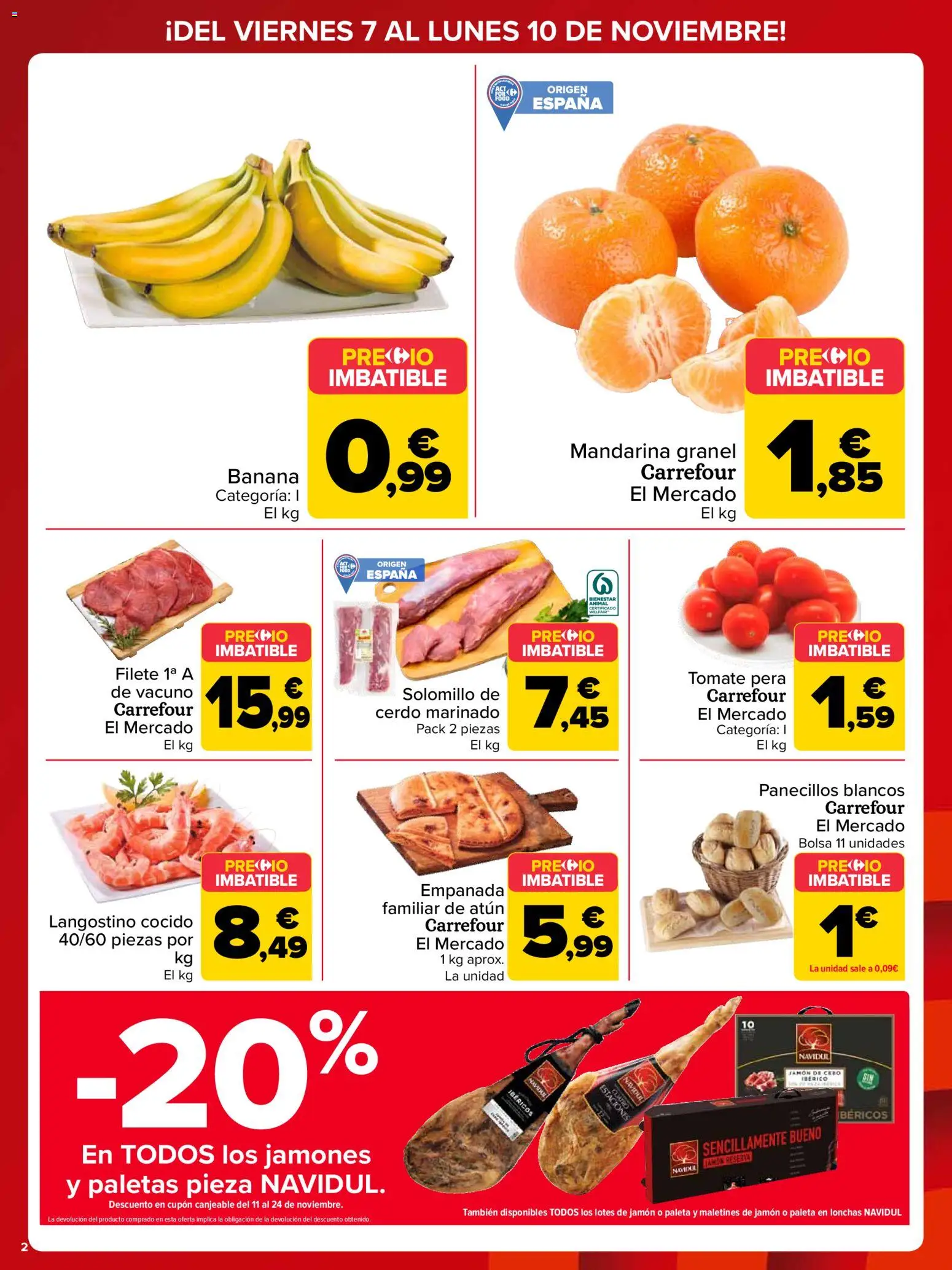 Carrefour Juguetes │ válido desde el 07.11.2025 | Página: 2 | Productos: Cerdo, Bolsa, Filete, Langostino