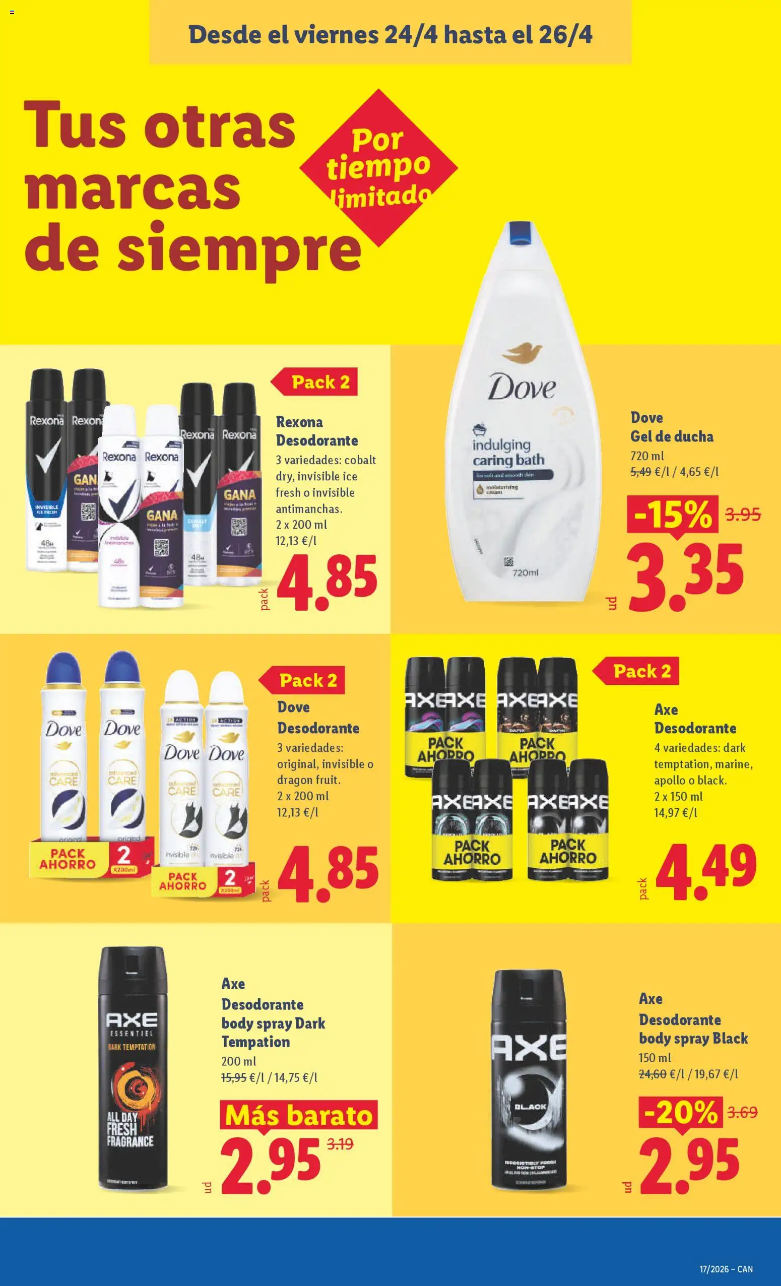 Lidl Canarias │ válido desde el 20.04.2026 | Página: 39 | Productos: Gel de ducha, Desodorante, Body, Ducha