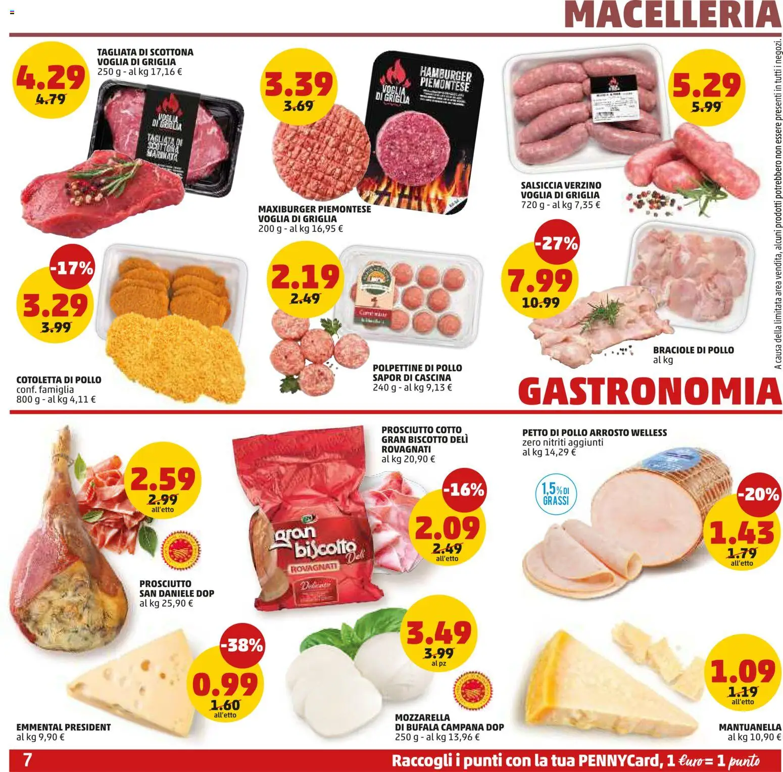 Volantino PENNY del 15.01.2026 | Pagina: 7 | Prodotti: Prosciutto Cotto, Prosciutto, Salsiccia, Emmental
