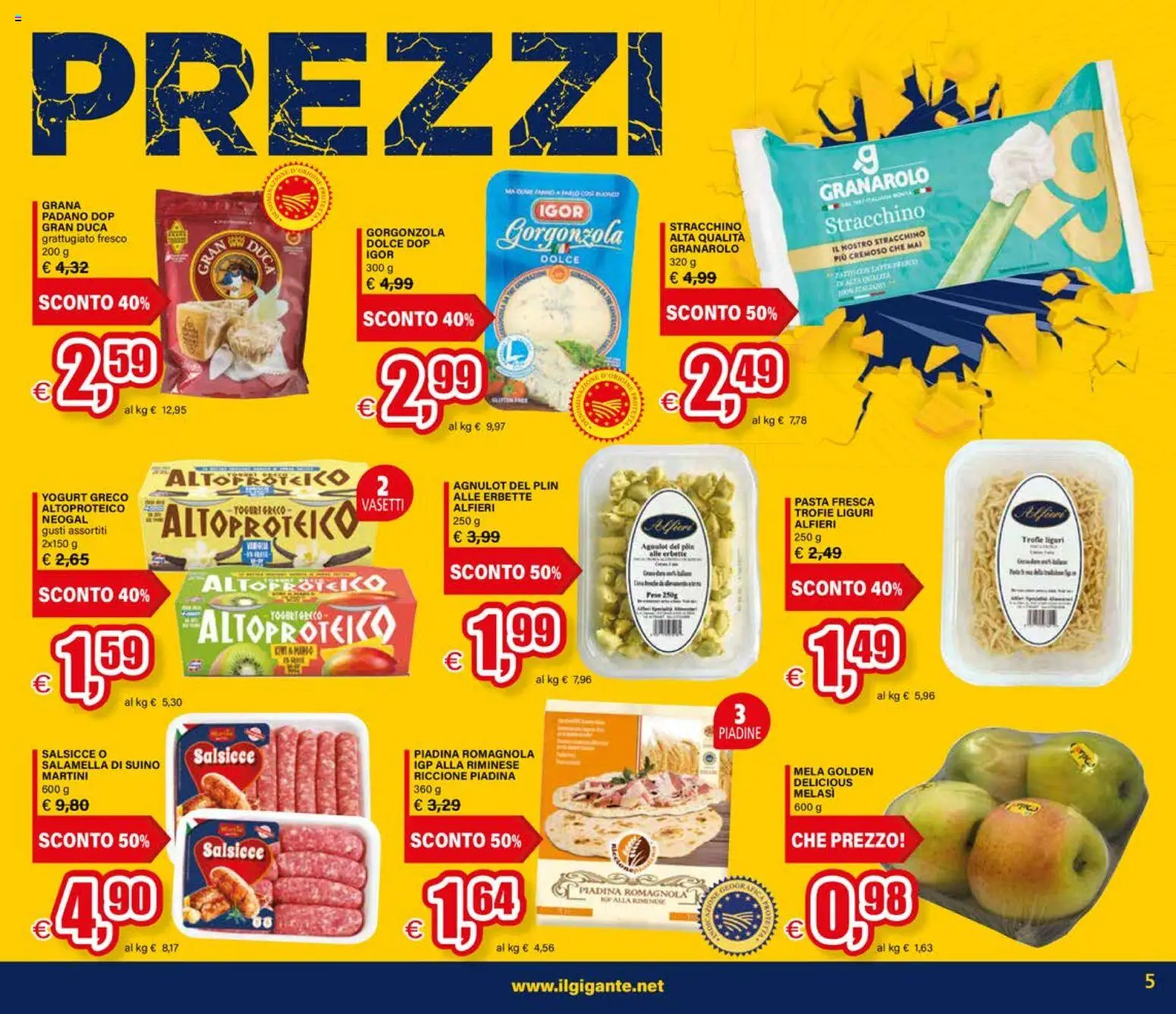 Volantino Il Gigante del 02.01.2026 | Pagina: 5 | Prodotti: Salamella, Suino, Piadina, Stracchino