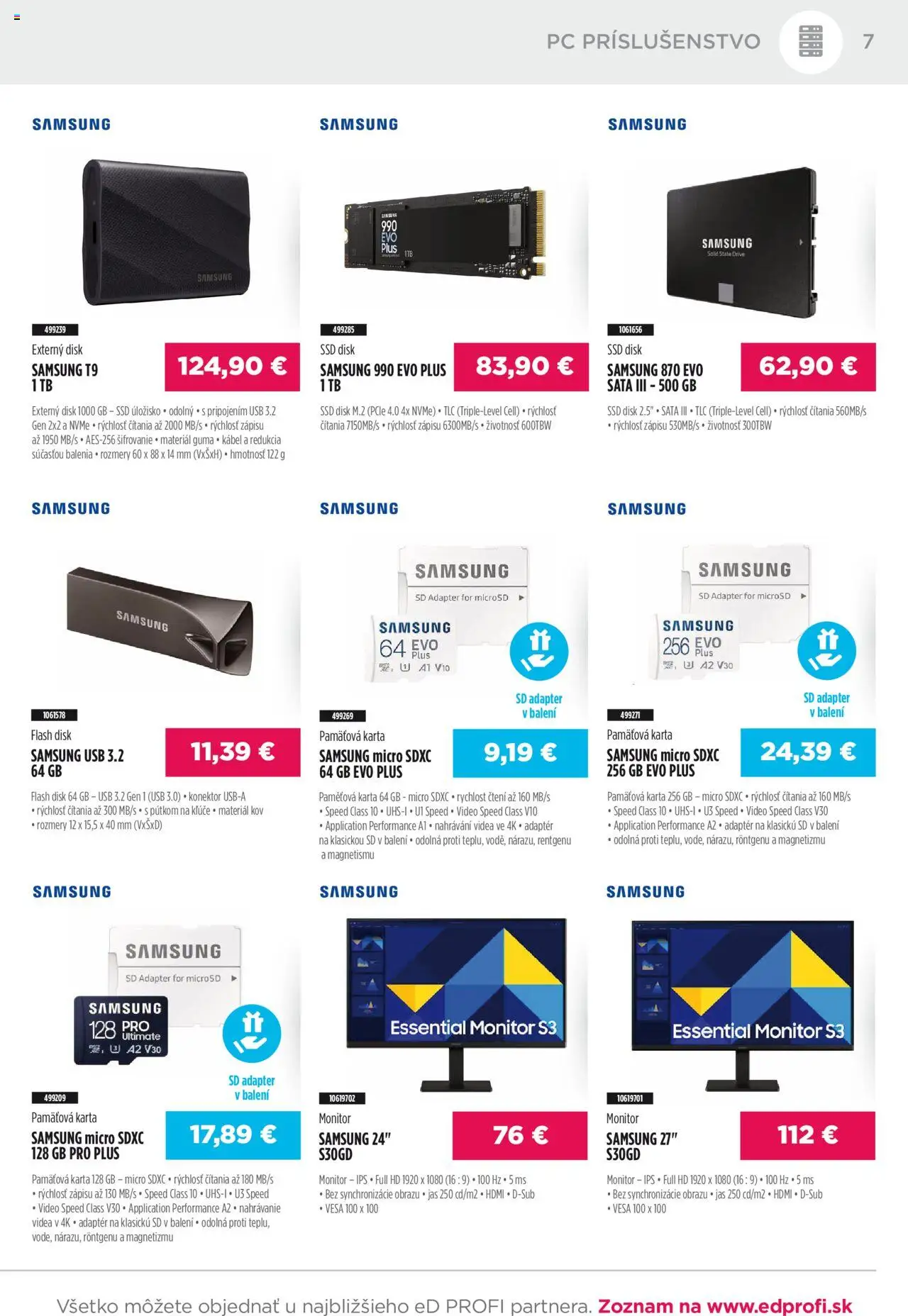 ED Profi leták │ platný od 01.08.2025 | Strana: 7 | Produkty: Monitor, Samsung, PC, USB