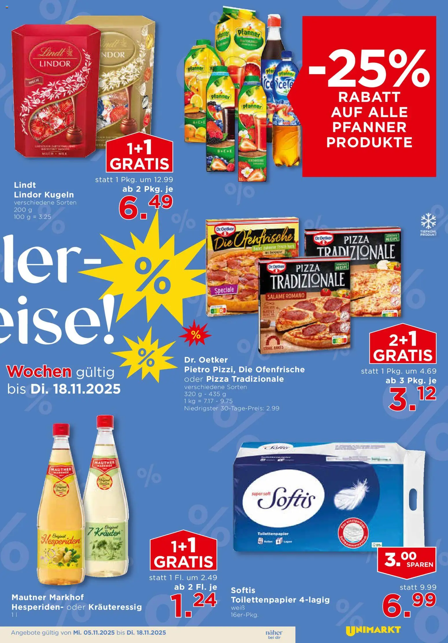 Unimarkt Flugblatt gültig ab 05.11.2025 | Seite: 15 | Produkte: Pizza