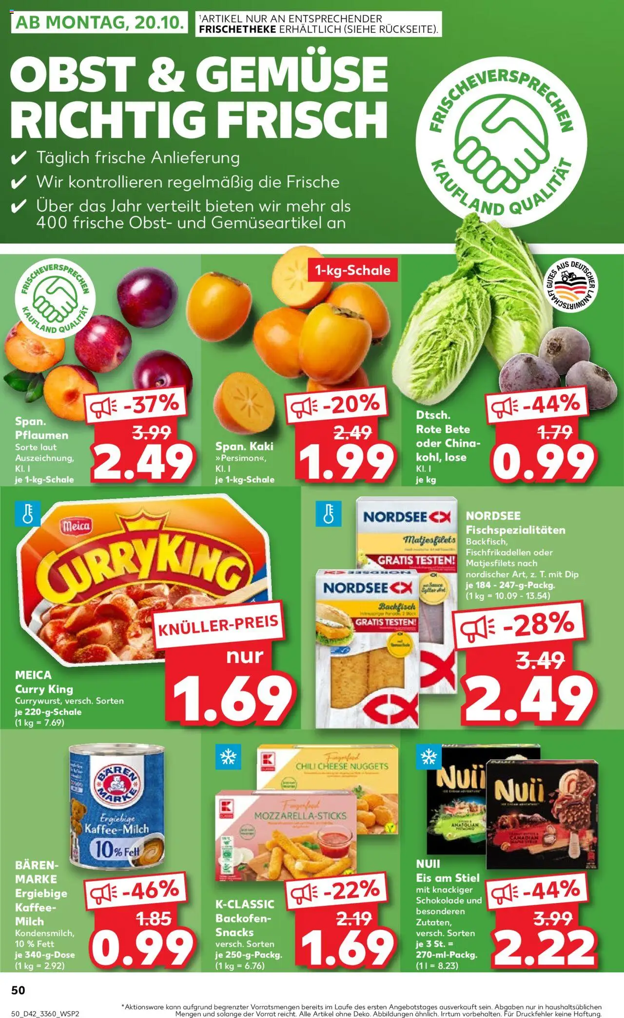 Kaufland prospekt Frankfurt (Oder)	 – gültig ab 16.10.2025 | Seite: 50 | Produkte: Nuii eis, Milch, Backofen, Eis