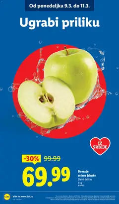 Domaće zelene jabuke Zlatni delišes, 1 kg - pregled Lidl kataloga - važi od 05.03.2026 | Strana: 10 | Proizvode: Jabuke