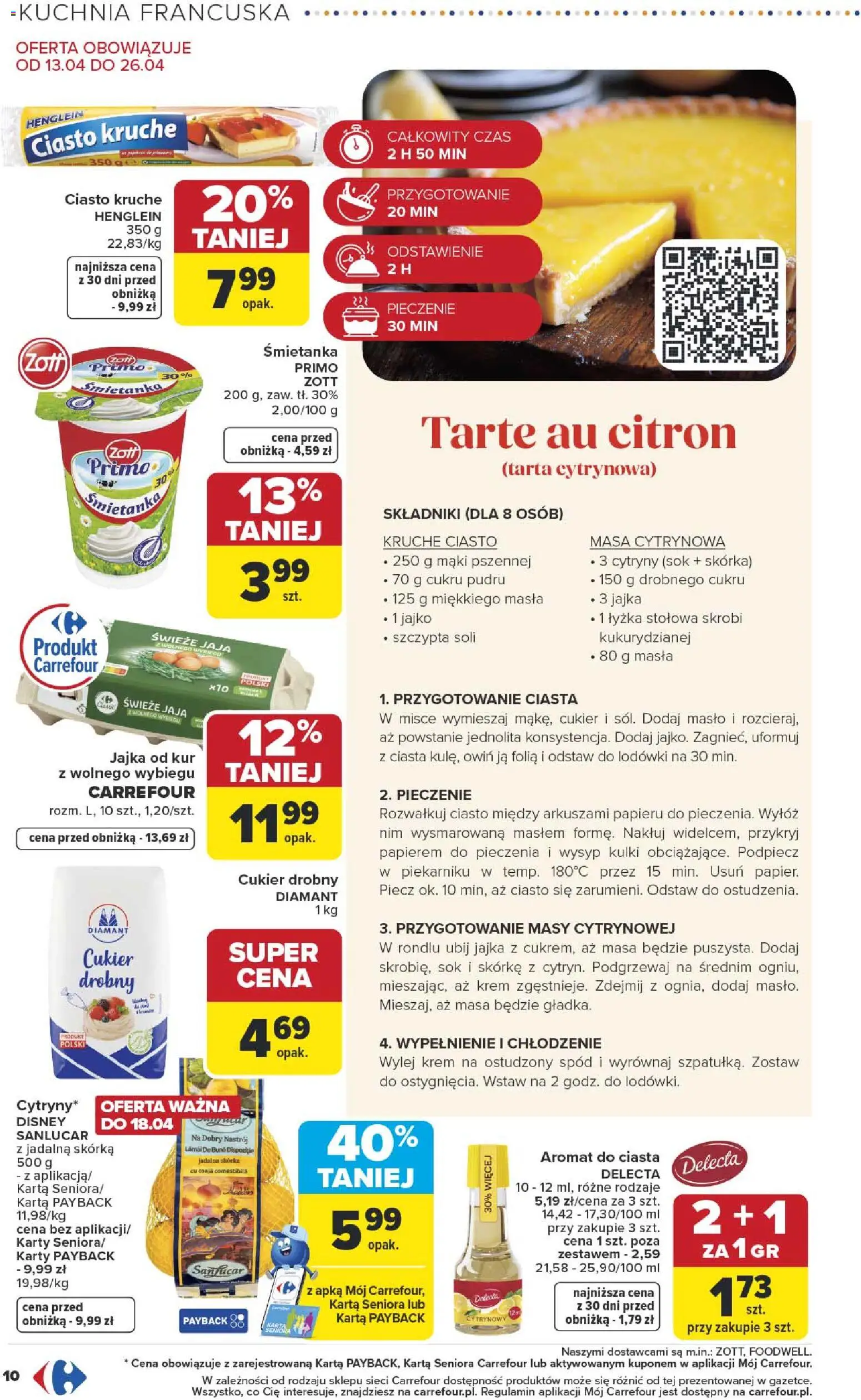 Carrefour gazetka - Bon appétit! od 13.04.2026 | Strona: 10 | Produkty: Cytryny, Sok, Krem, Cukier