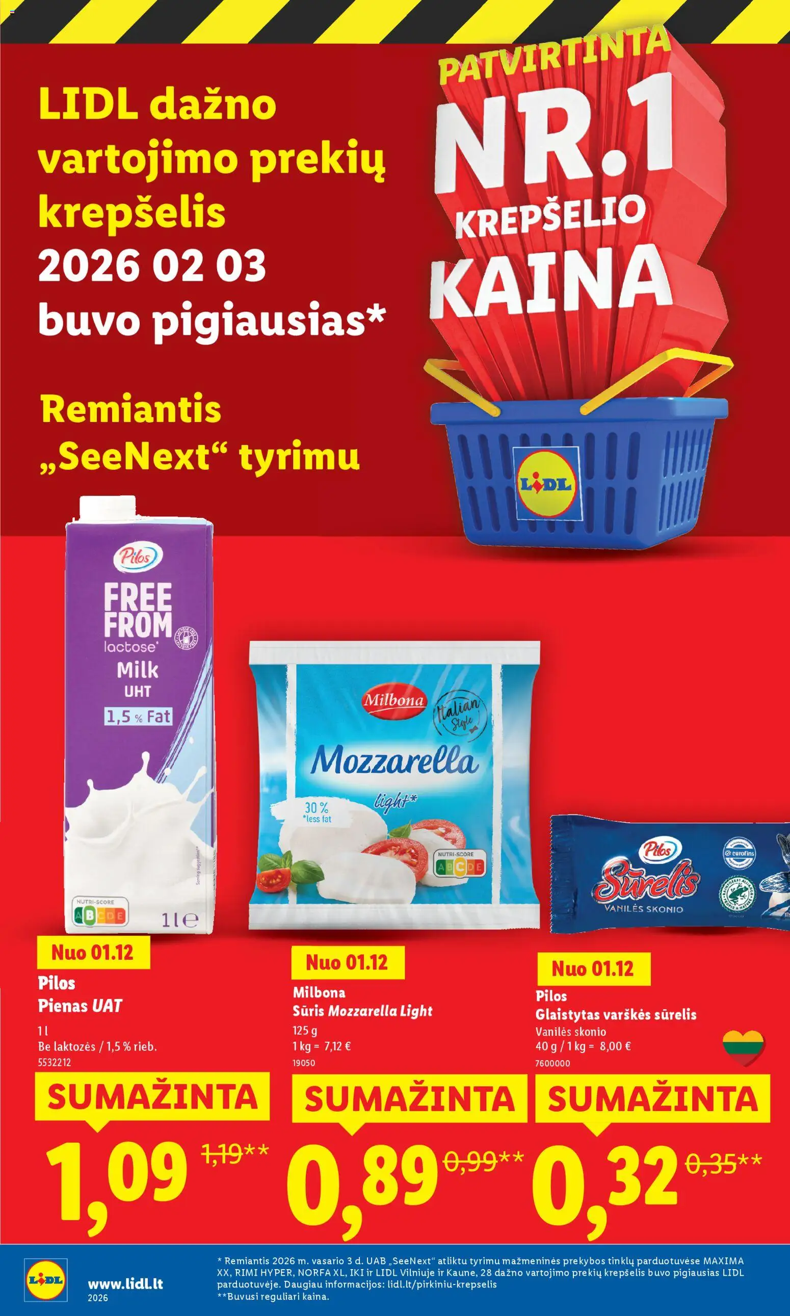 LIDL akcijos nuo 18.02.2026 | Puslapis: 26 | Prekių: Sūrelis, Pienas, Sūris, Krepšelis