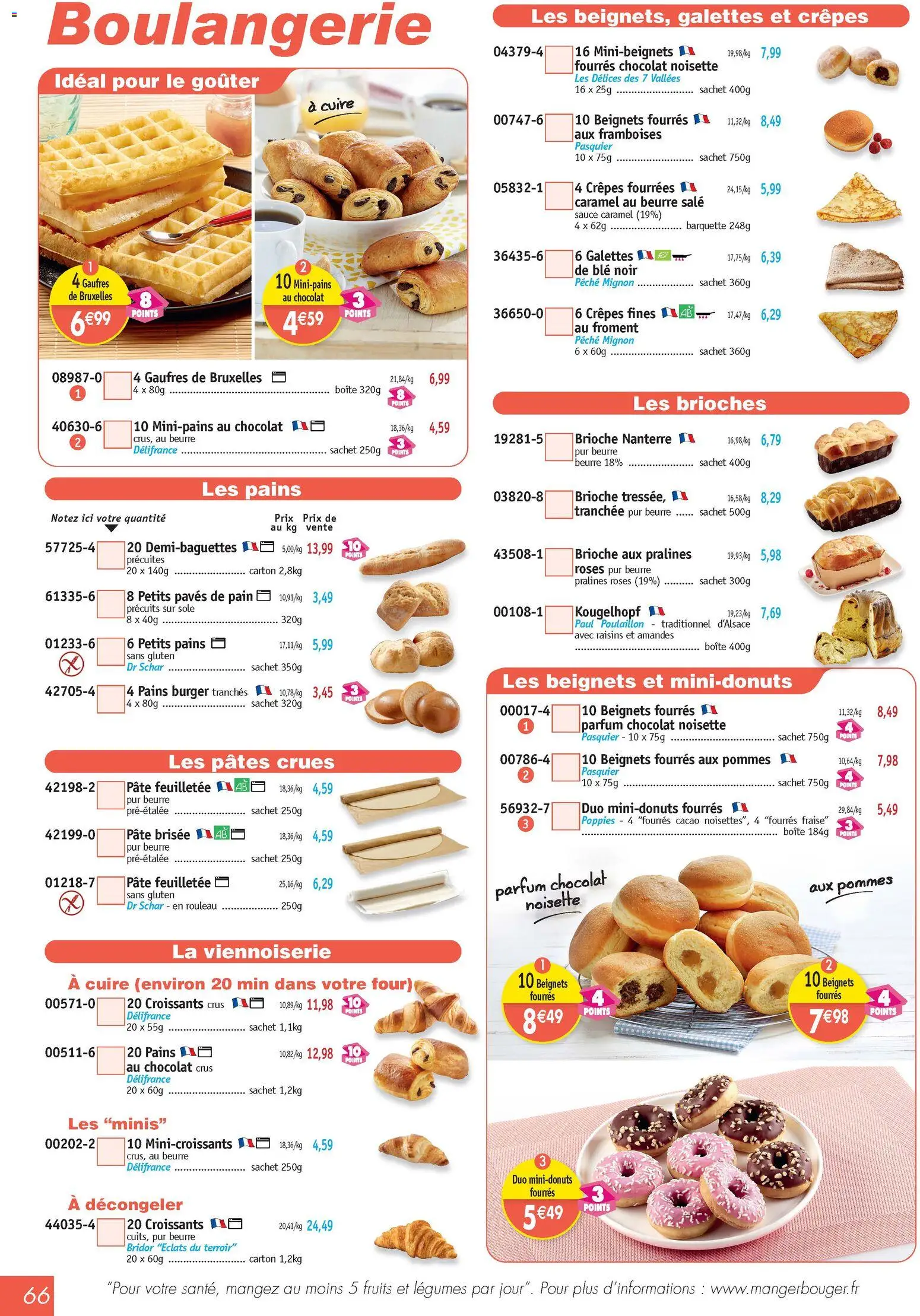 {H1} | Page: 66 | Produits: Pêche, Pain, Pommes, Gaufres