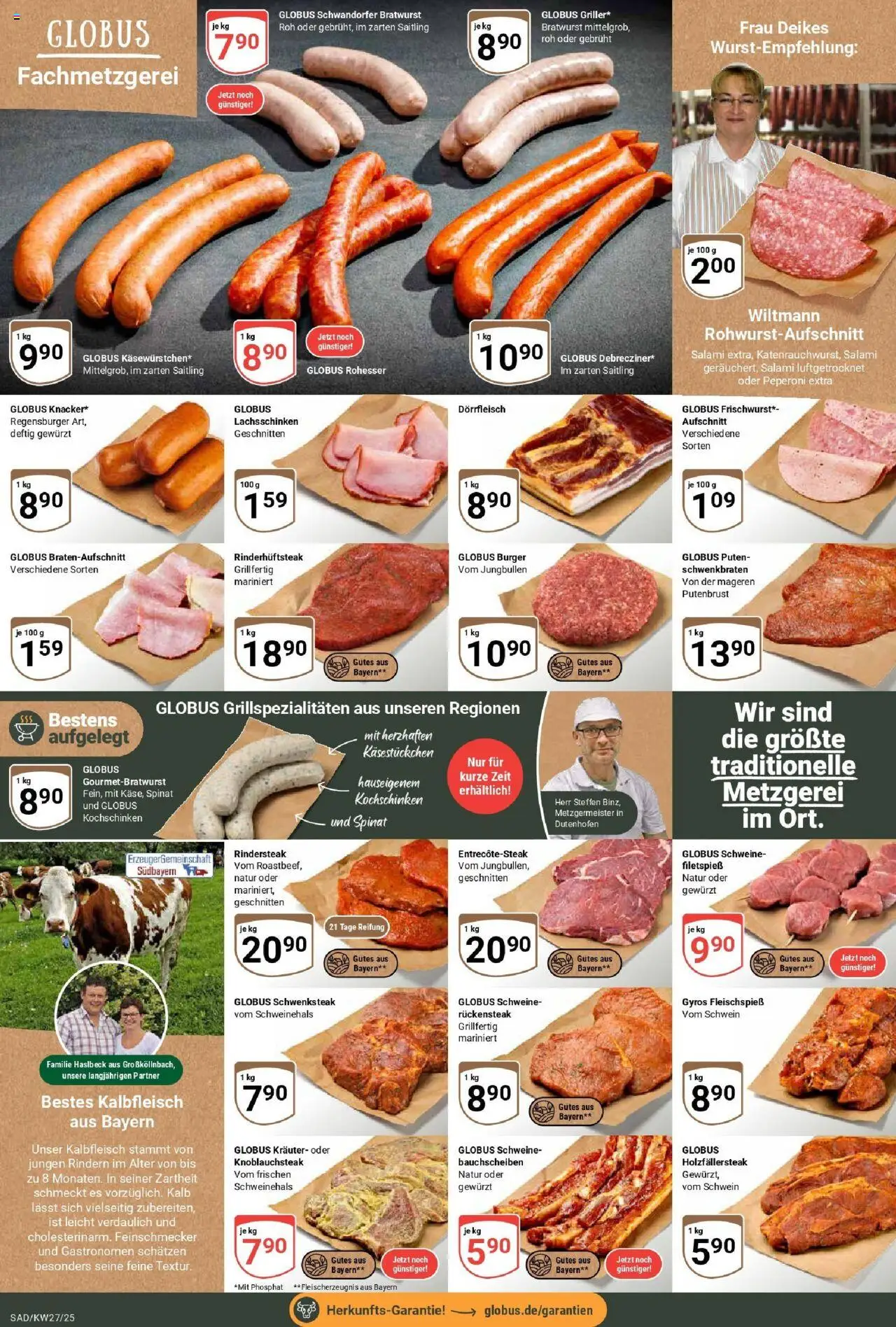 Globus prospekt Schwandorf	 - gültig ab dem 29.06.2025 | Seite: 11 | Produkte: Entrecote, Gyros, Salami, Steak