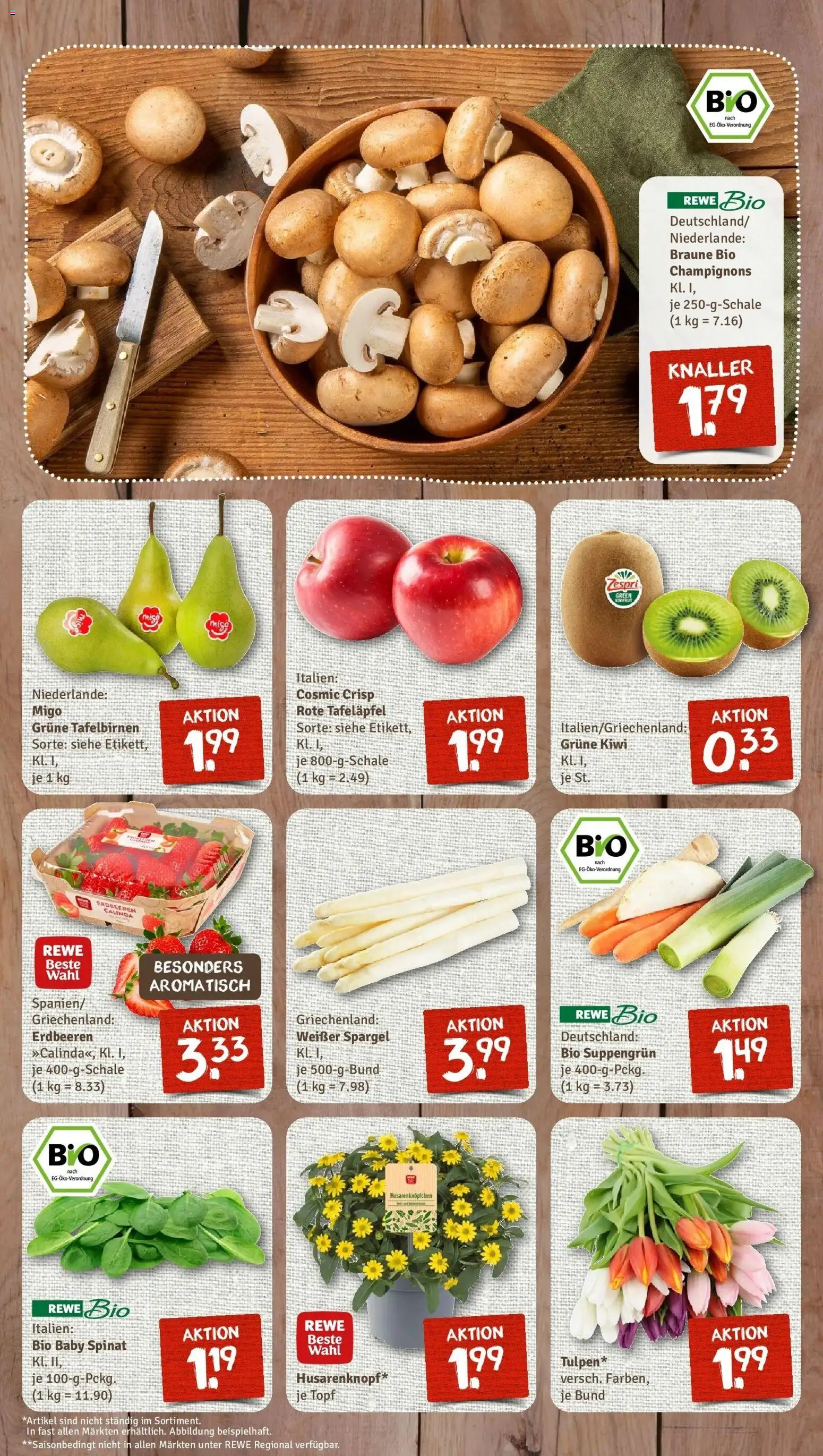 Rewe Prospekt Schneeberg	 – gültig ab 05.04.2026 | Seite: 3 | Produkte: Spargel, Apple, Champignons, Kiwi