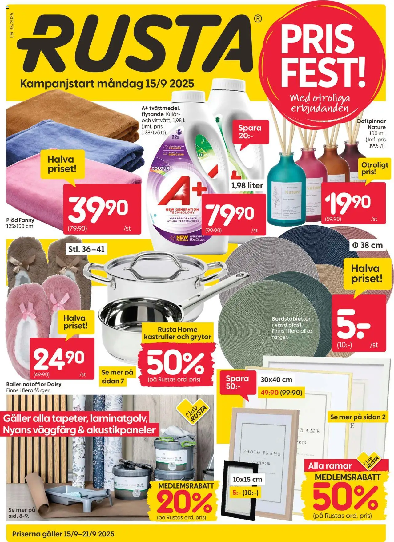 Rusta reklamblad aktuell från 15.09.2025 | Sida: 1