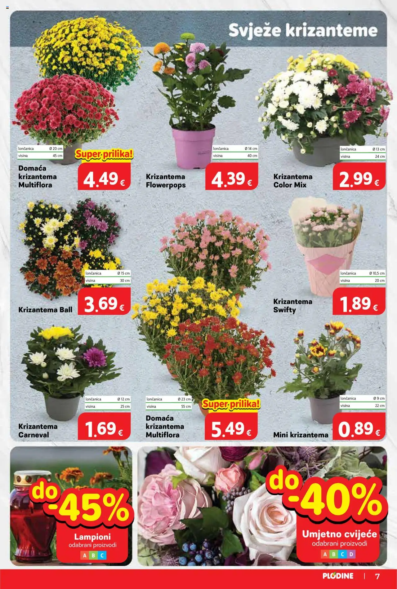 Plodine katalog | vrijedi od 15.10.2025 | Stranica: 9 | Proizvodi: Cvijeće