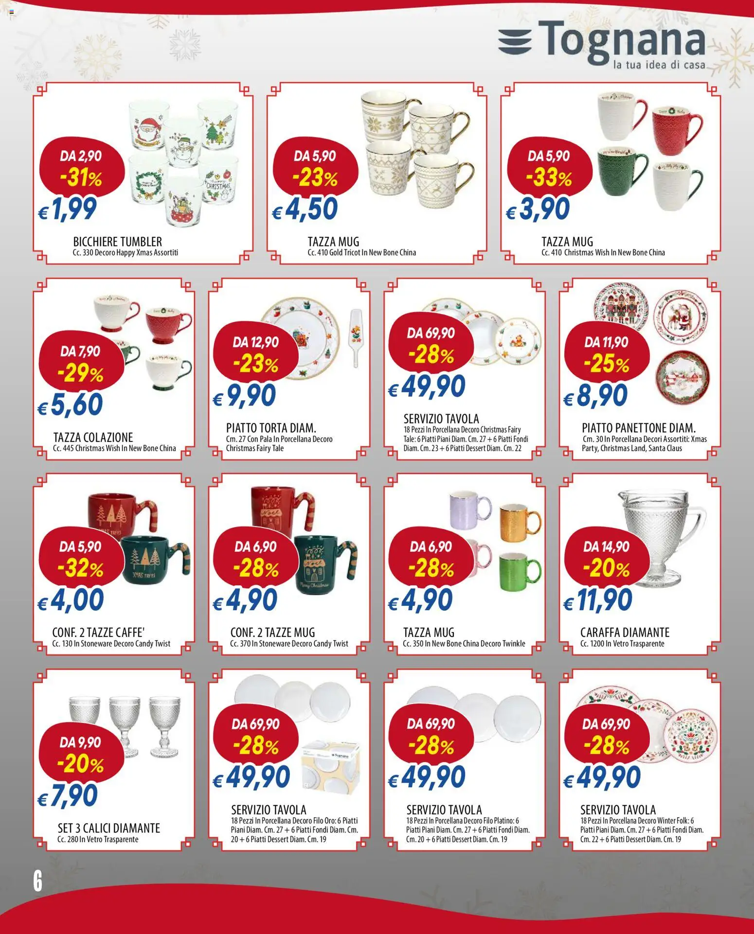 Volantino Galassia del 08.12.2025 | Pagina: 6 | Prodotti: Caraffa, Panettone, Torta, Piatto