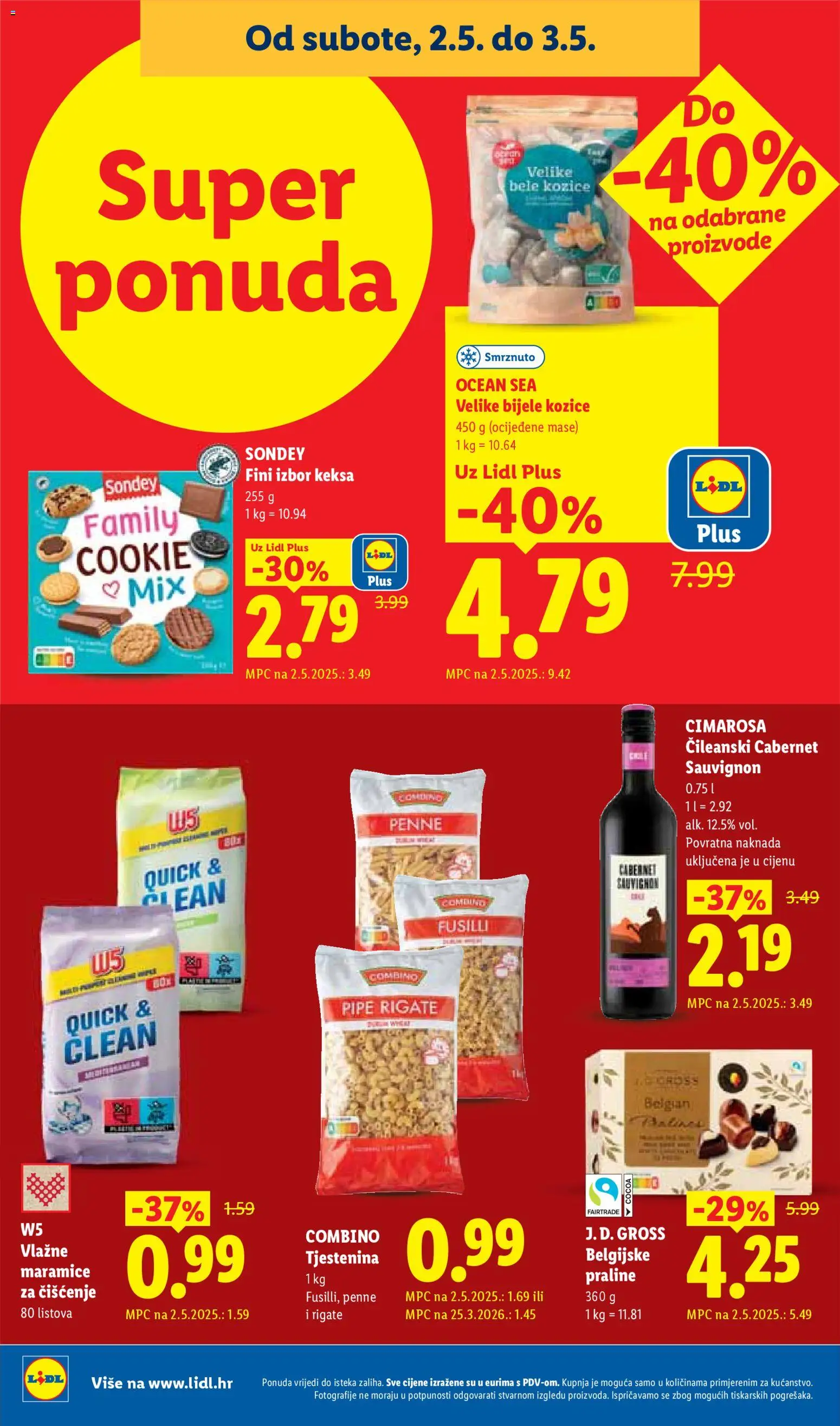 Lidl katalog | vrijedi od 27.04.2026 | Stranica: 64 | Proizvodi: Praline, Tjestenina, Pasta, Kozice