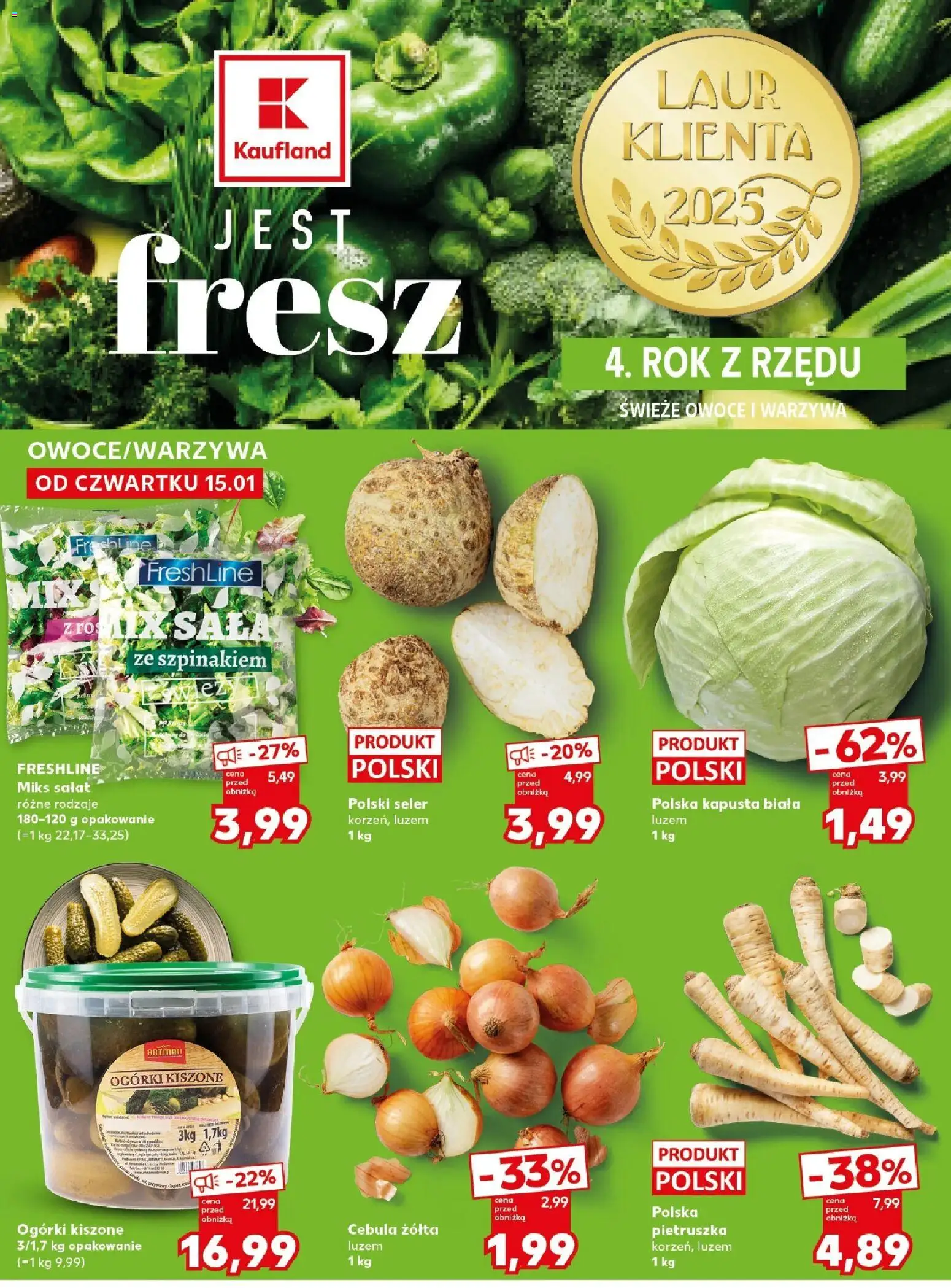 Kaufland gazetka - Super Sobota od 17.01.2026 | Strona: 18 | Produkty: Kapusta, Pietruszka, Ogórki, Owoce