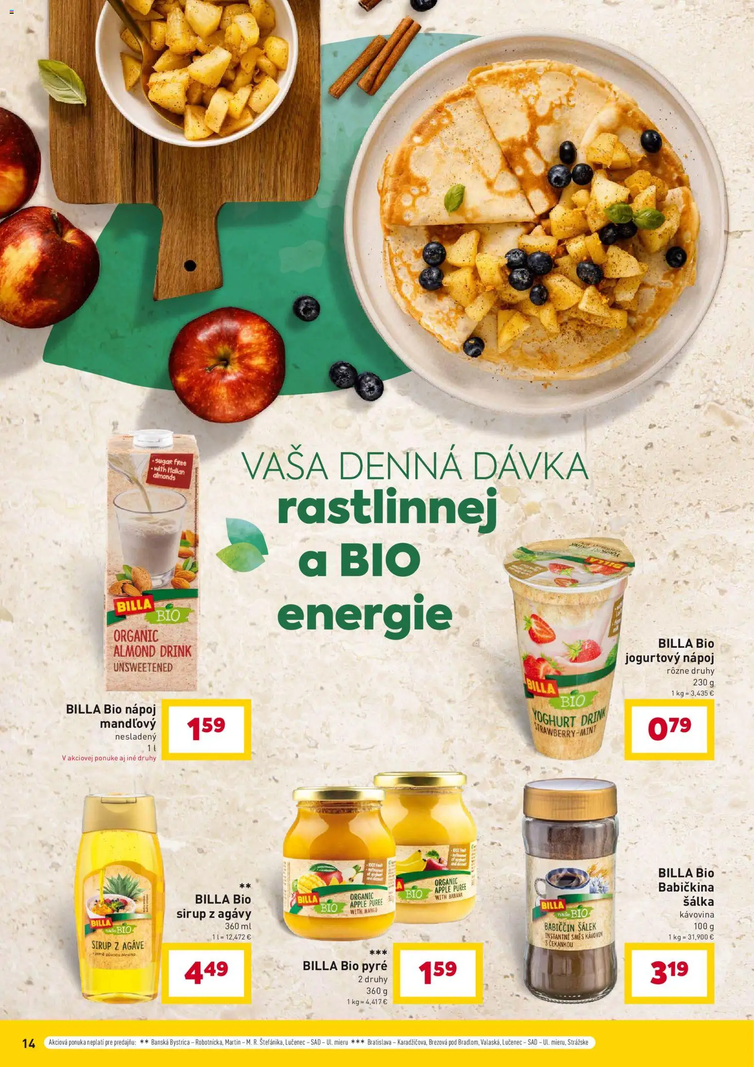 Nové Billa akcie – leták je platný od 07.04.2026 | Strana: 14 | Produkty: Apple, Mango