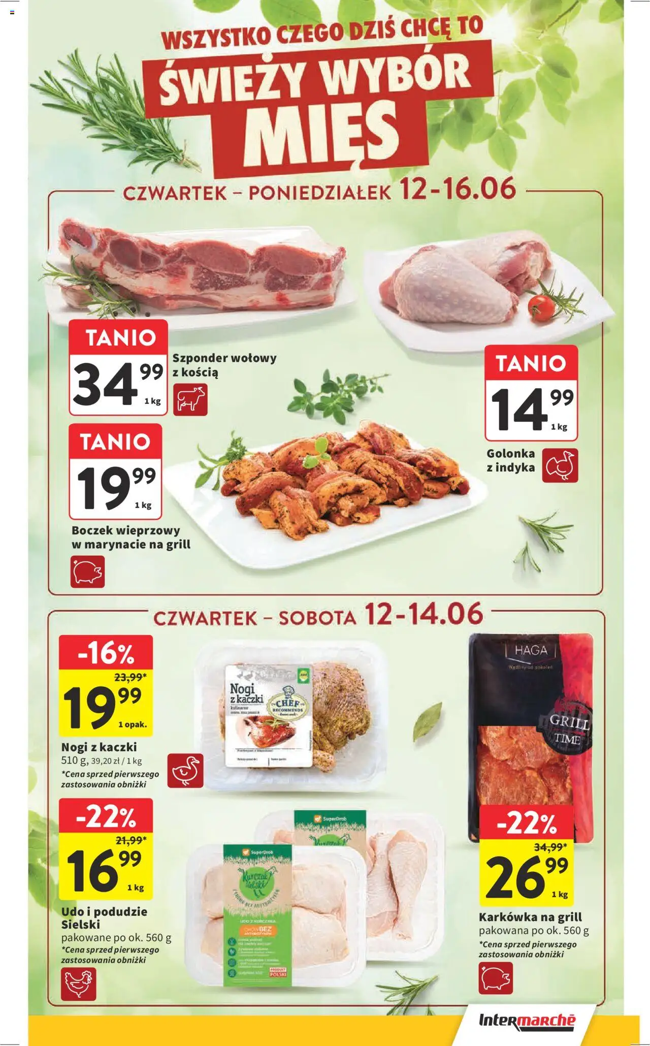 Intermarche Gazetka od 12.06.2025 | Strona: 13 | Produkty: Karkówka, Boczek wieprzowy, Grill, Boczek