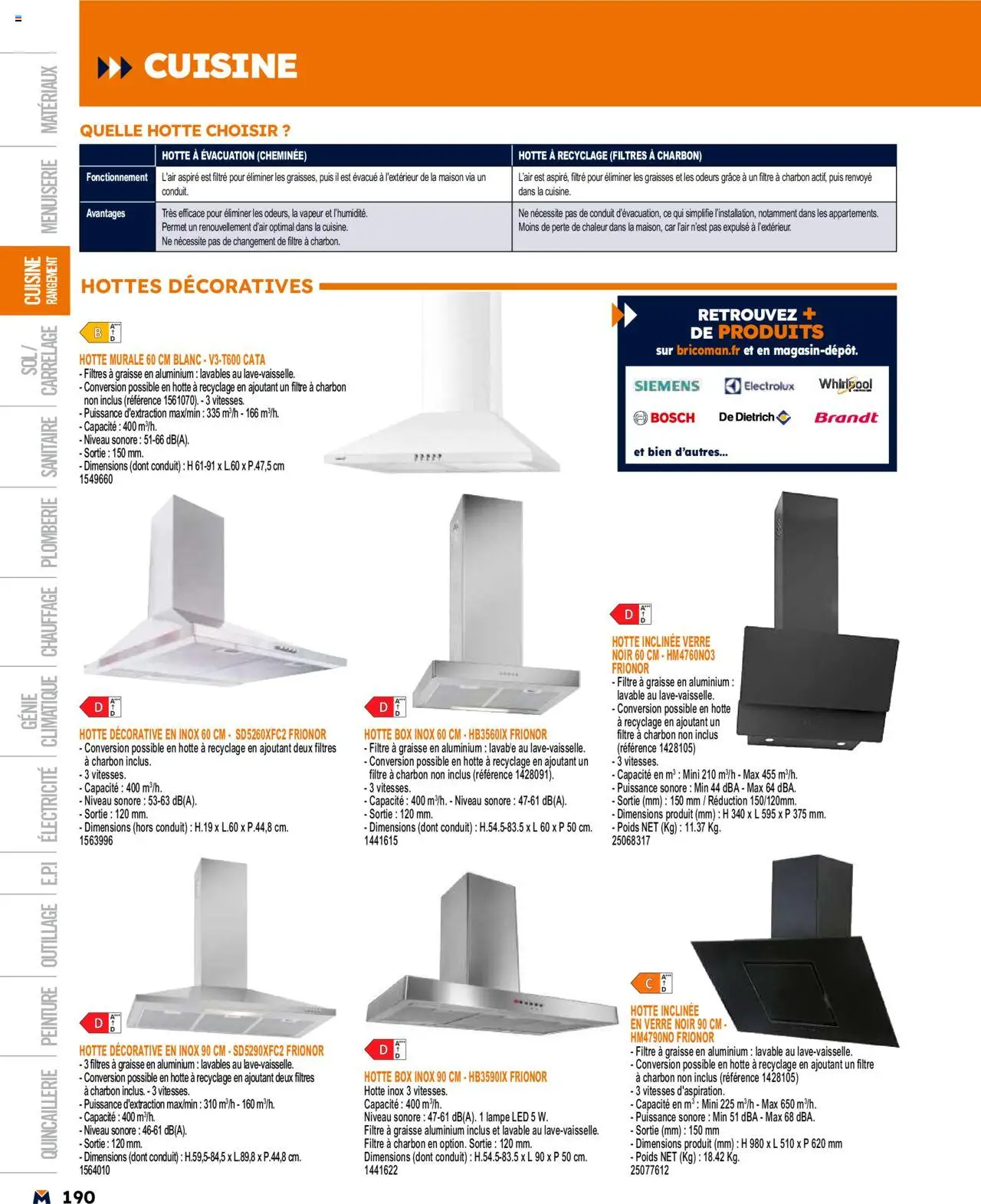  | Page: 190 | Produits: Filtre, lampe LED, Poids, Lampe