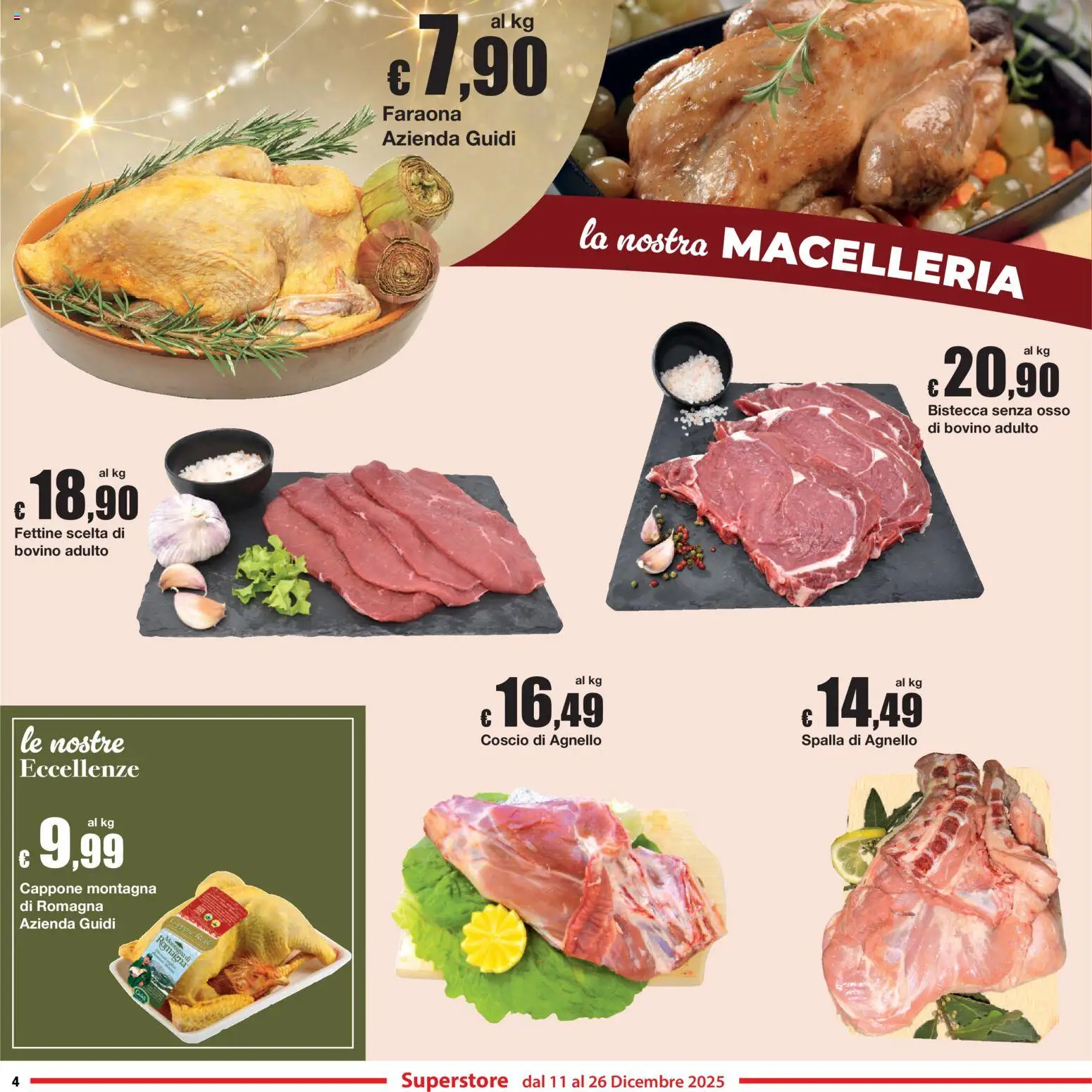 Volantino Sì con Te del 11.12.2025 | Pagina: 4 | Prodotti: Bovino, Agnello