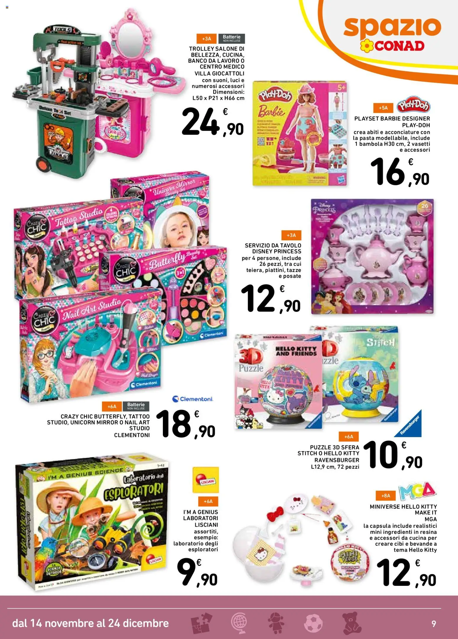 Volantino Spazio Conad del 14.11.2025 | Pagina: 9 | Prodotti: Posate, Pasta, Trolley, Tavolo