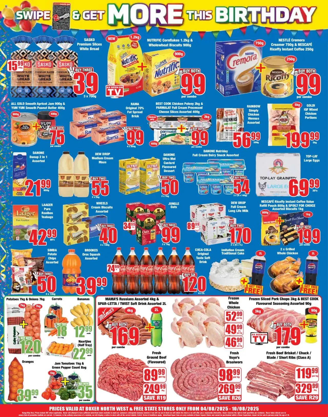 Boxer - Free State, Northern Cape, North West - Weekly Specials │ valid from 04.08.2025 | Page: 2 | Products: Bread, Coffee, Potatoes, Onions