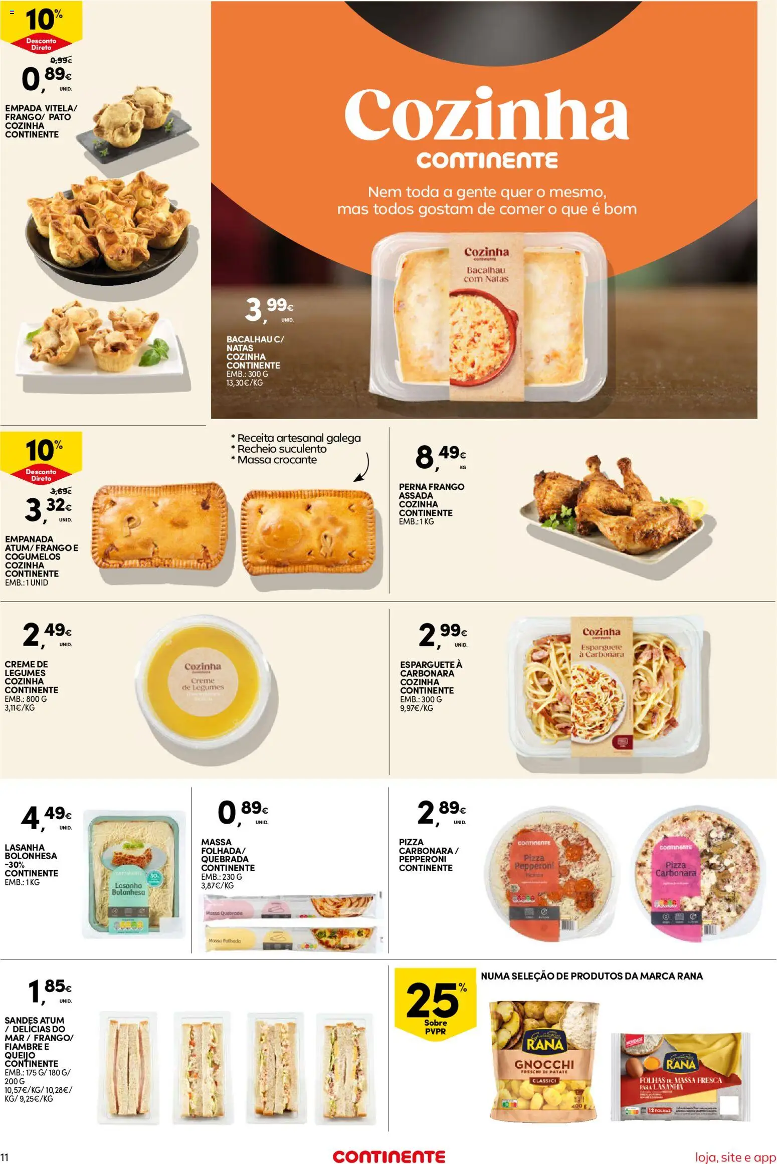 Continente Semanal Continente Bom Dia │ válido de 04.11.2025 | Página: 11 | Produtos: Massa folhada, Esparguete, Creme, Natas