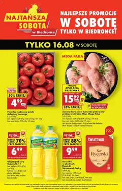 Pogląd oferty "Biedronka gazetka - Najtańsza sobota" - ważna od 16.08.2025