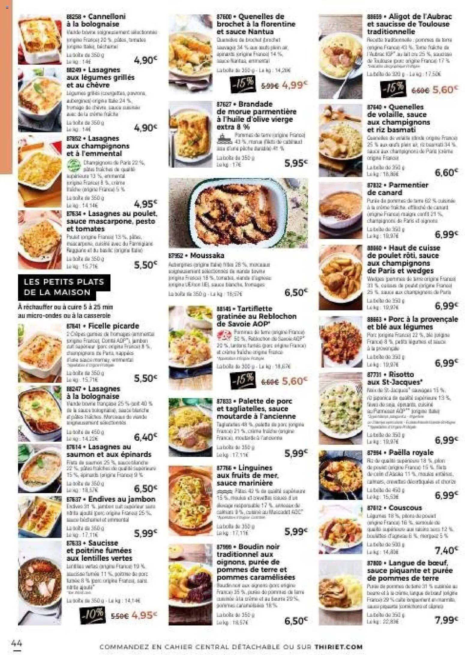 {H1} | Page: 44 | Produits: Huile D'olive, Pesto, Lasagnes, Porc