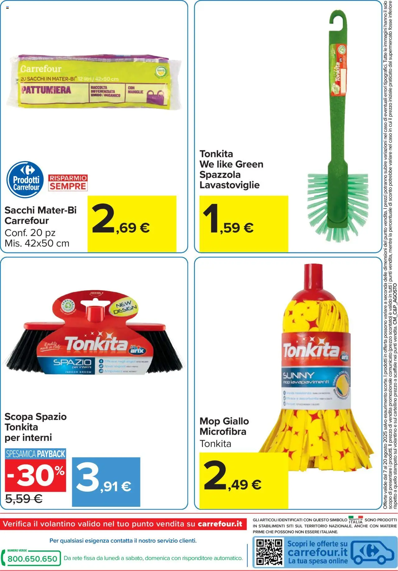 Volantino Carrefour del 07.08.2025 | Pagina: 16 | Prodotti: Spazzola, Scopa, Scaffale, Pattumiera