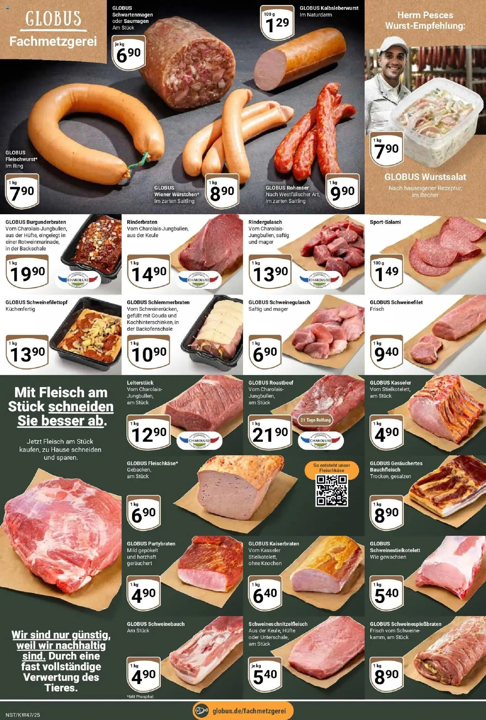 Globus prospekt Neustadt	 – gültig ab 17.11.2025 | Seite: 8 | Produkte: Schweinegulasch, Schweinebauch, Roastbeef, Schweinefilet