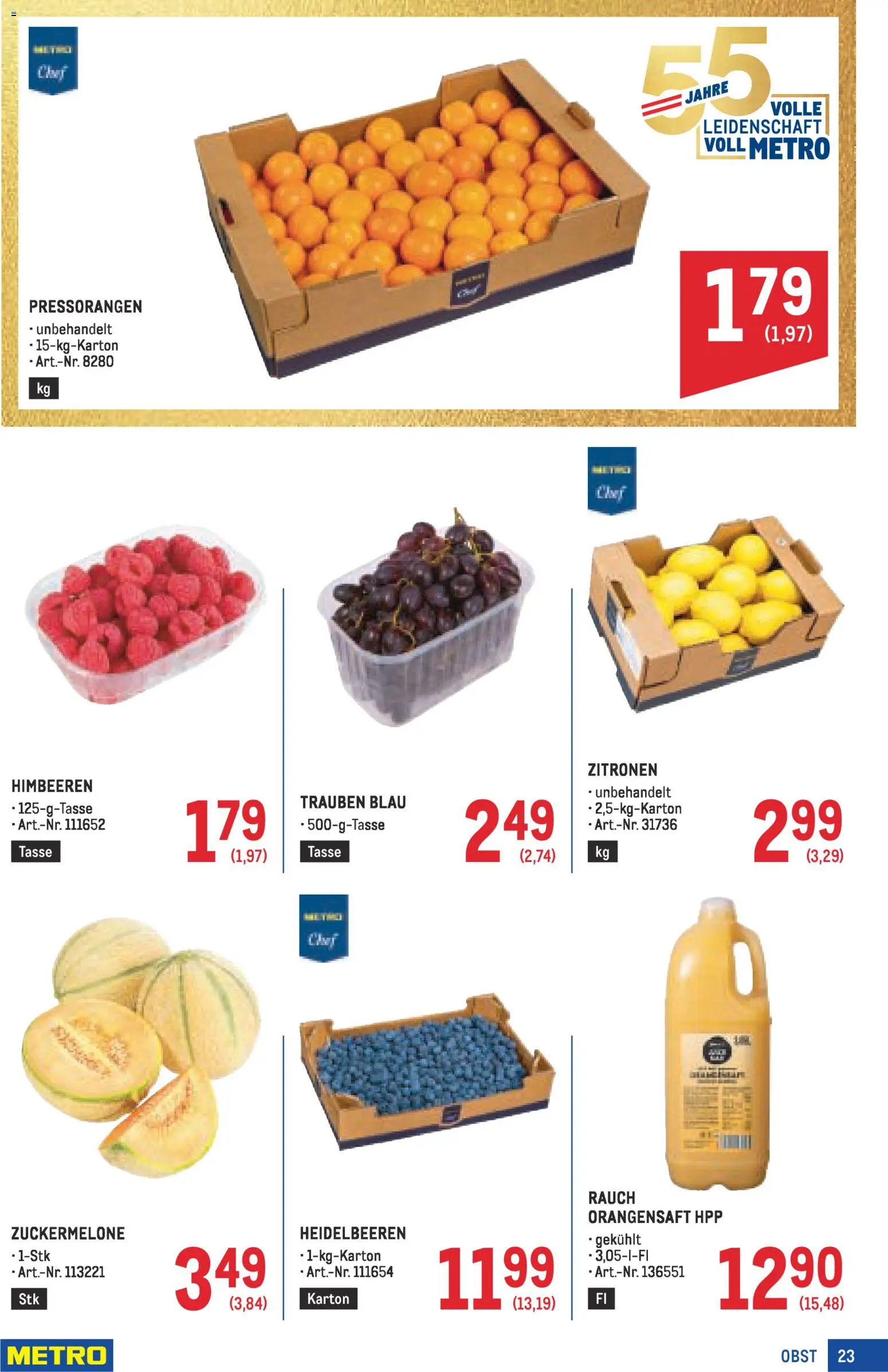 Metro angebote Profi gültig ab 30.04.2026 | Seite: 23 | Produkte: Obst