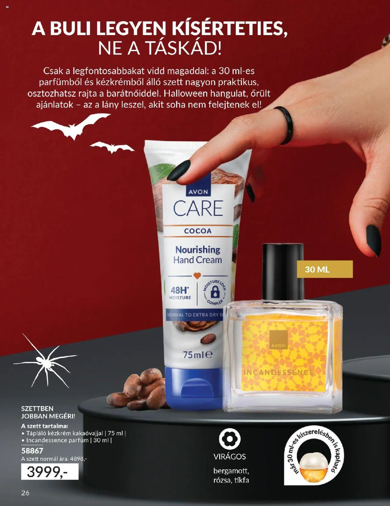 Avon akciós ujság - amely érvényes a következő dátumtól: 01.10.2025 | Oldal: 26 | Termékek: Parfüm, Kézkrém