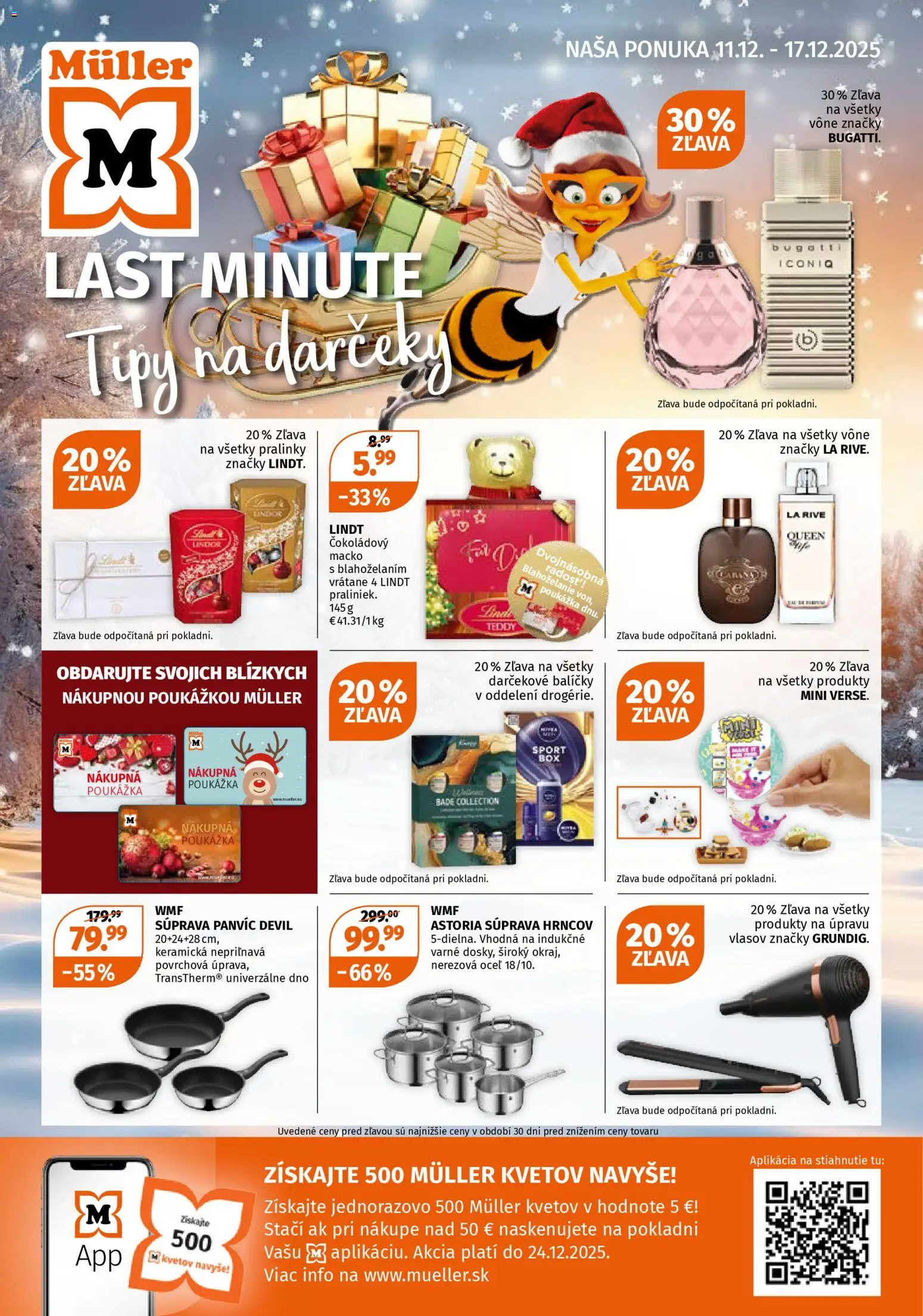 Nové Müller akcie – leták je platný od 11.12.2025 | Strana: 1 | Produkty: Lindt