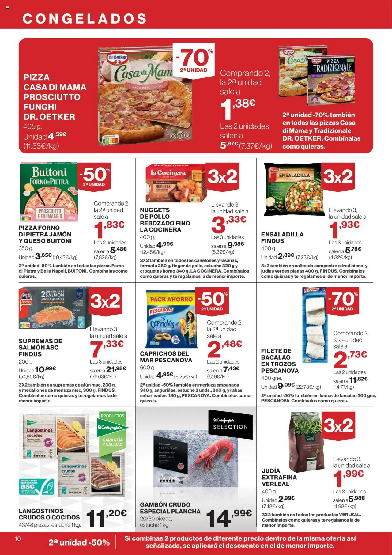 El Corte Inglés ofertas │ válido desde el 14.08.2025 | Página: 10 | Productos: Ensaladilla, Queso, Pizza, Horno