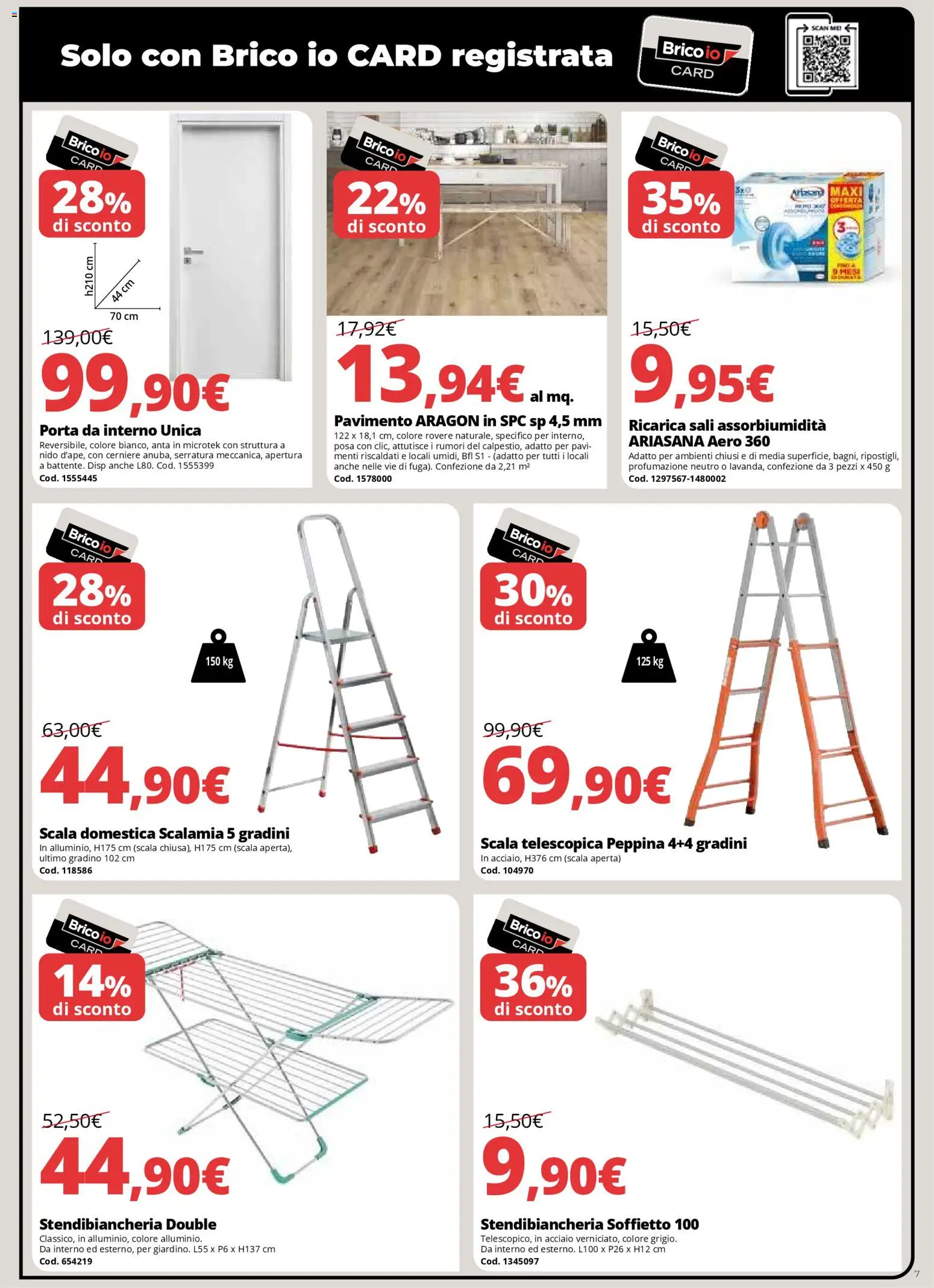 Volantino Brico io del 08.01.2026 | Pagina: 7 | Prodotti: Pavimento, Stendibiancheria, Scala