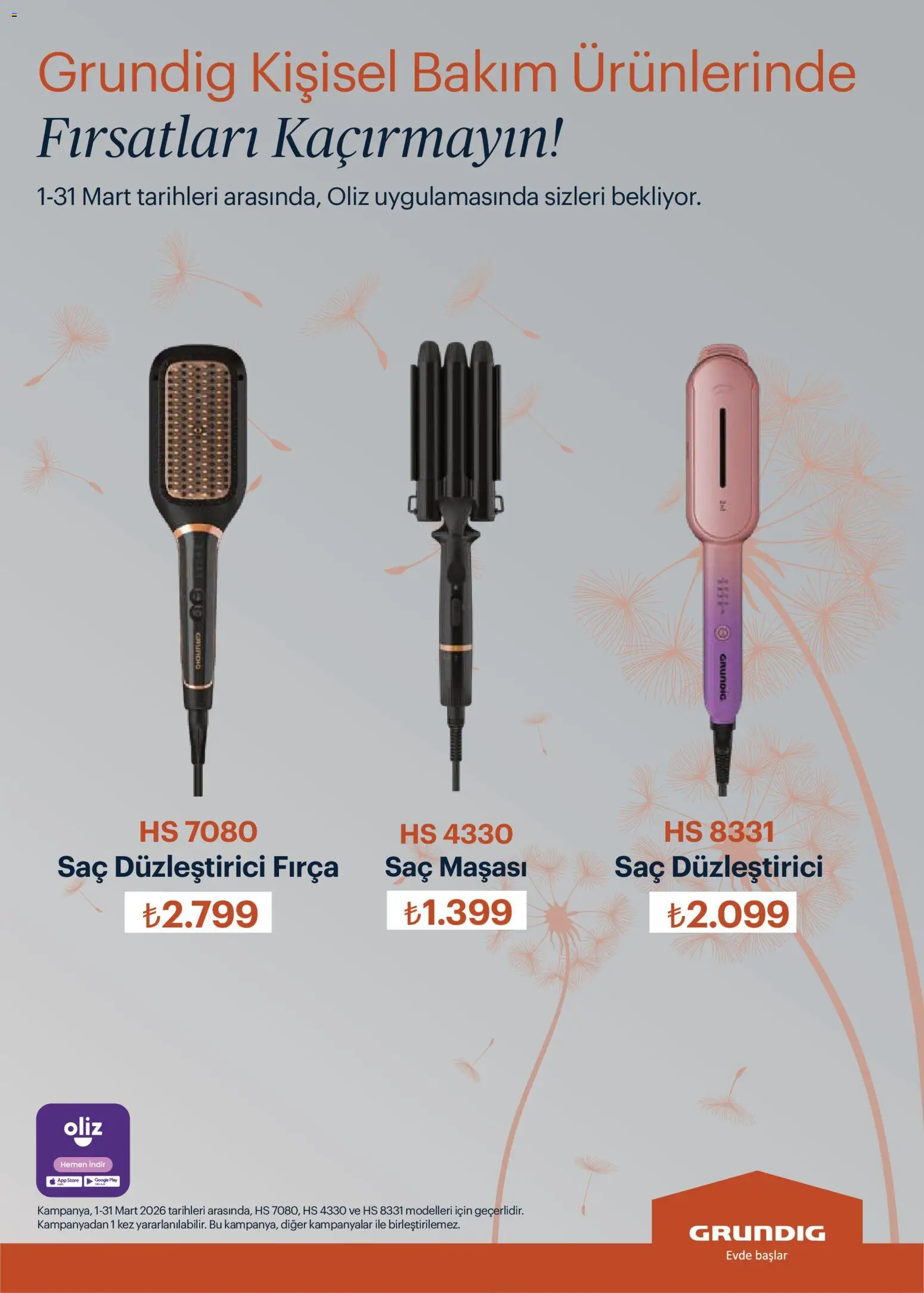 Arçelik Katalog - 01.03.2026 tarihinden itibaren geçerlidir | Sayfa: 104 | Ürünler: Saç maşası, Saç düzleştirici, Fırça