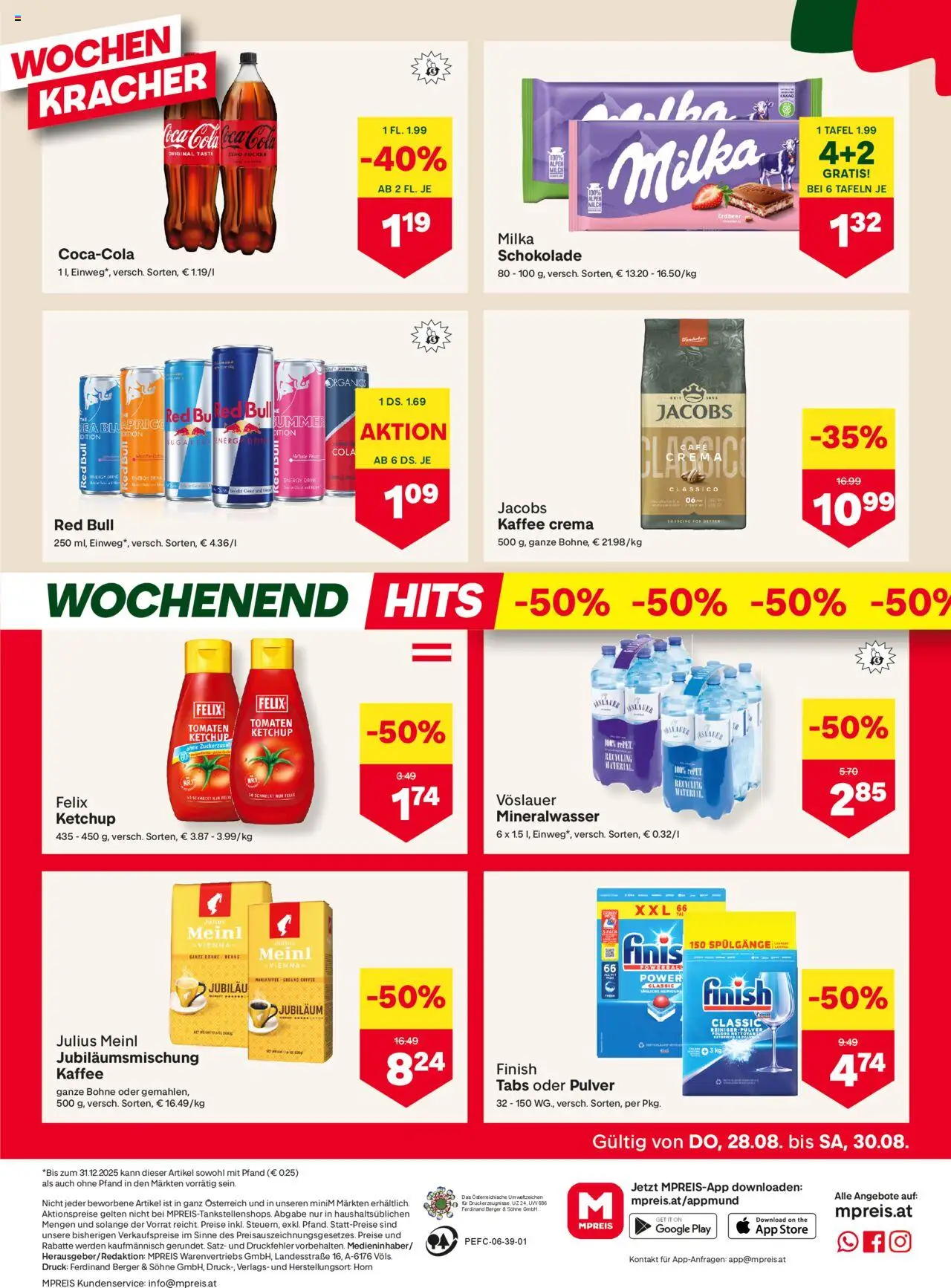 MPREIS Flugblatt gültig ab 28.08.2025 | Seite: 12 | Produkte: Zucker, Kaffee, Schokolade, Tomaten