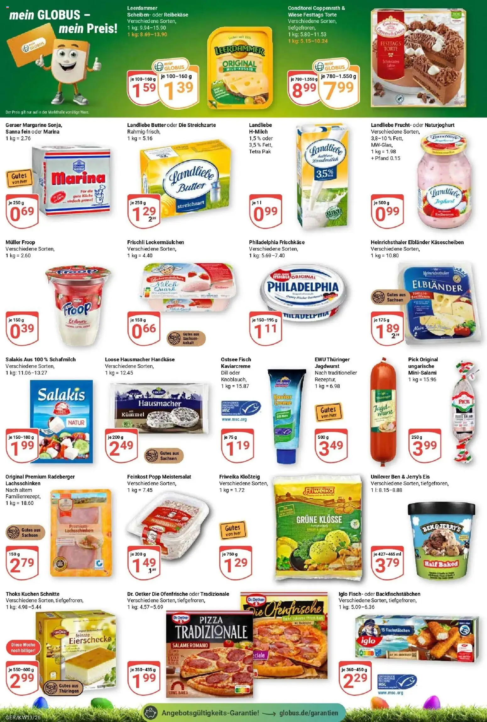 Globus prospekt Gera	 – gültig ab 23.03.2026 | Seite: 2 | Produkte: Joghurt, Küche, Pizza, Eis