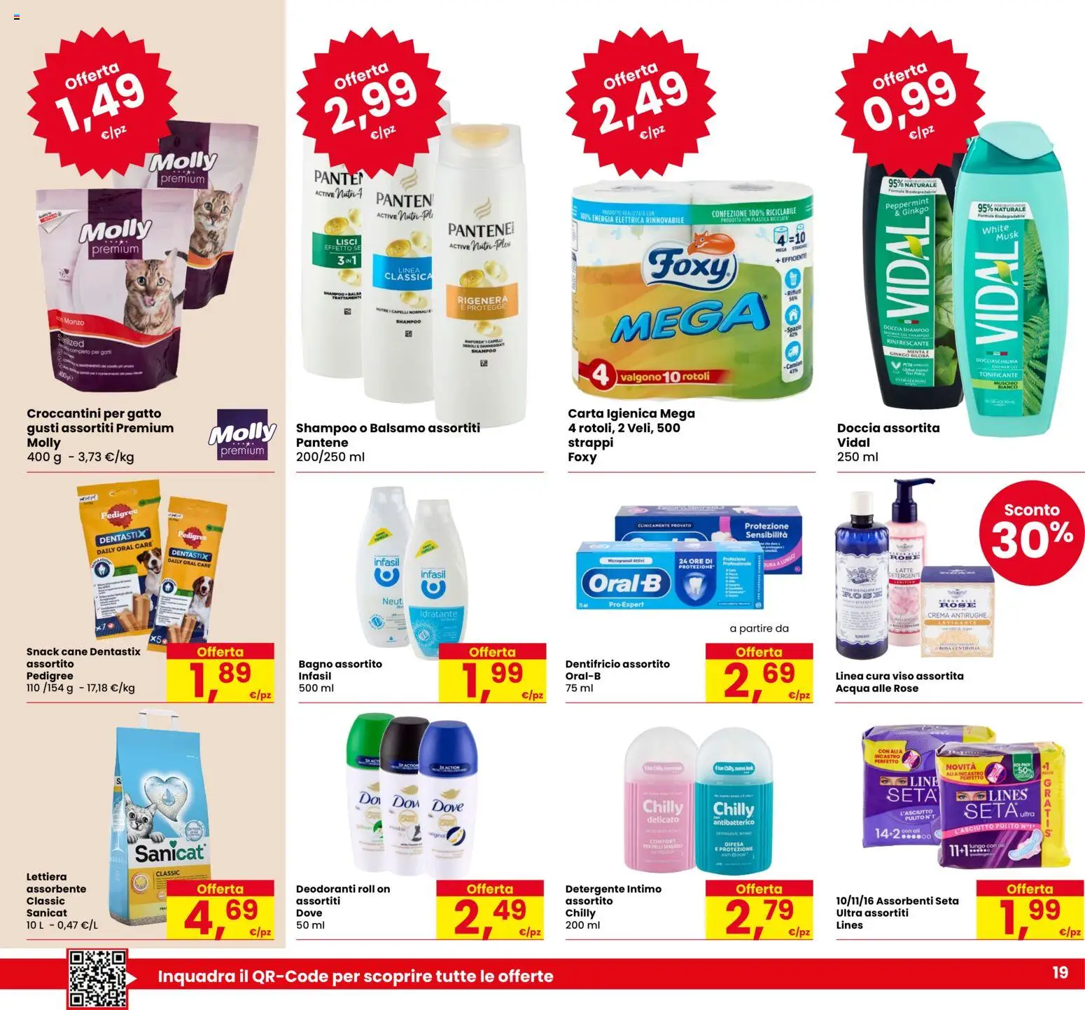 Volantino Eurospar del 09.04.2026 | Pagina: 19 | Prodotti: Shampoo, Detergente intimo, Latte, Doccia